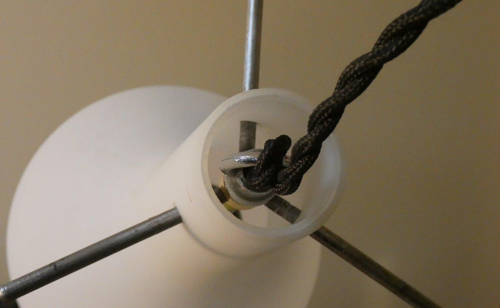 Opal glass and iron ceiling lamp, Italy 1950s For Sale 1