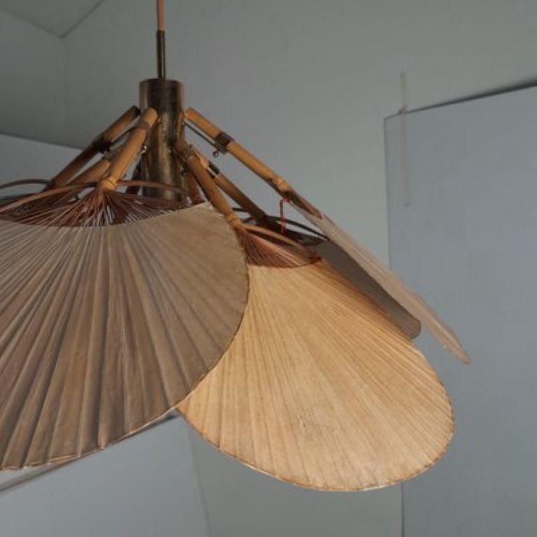 Brass Ingo Maurer ceiling lamp Uchiwa production 1970s