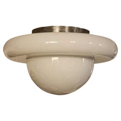 Lampada da Soffitto o da Parete Space Age in Vetro Opalino, Italia 1970s