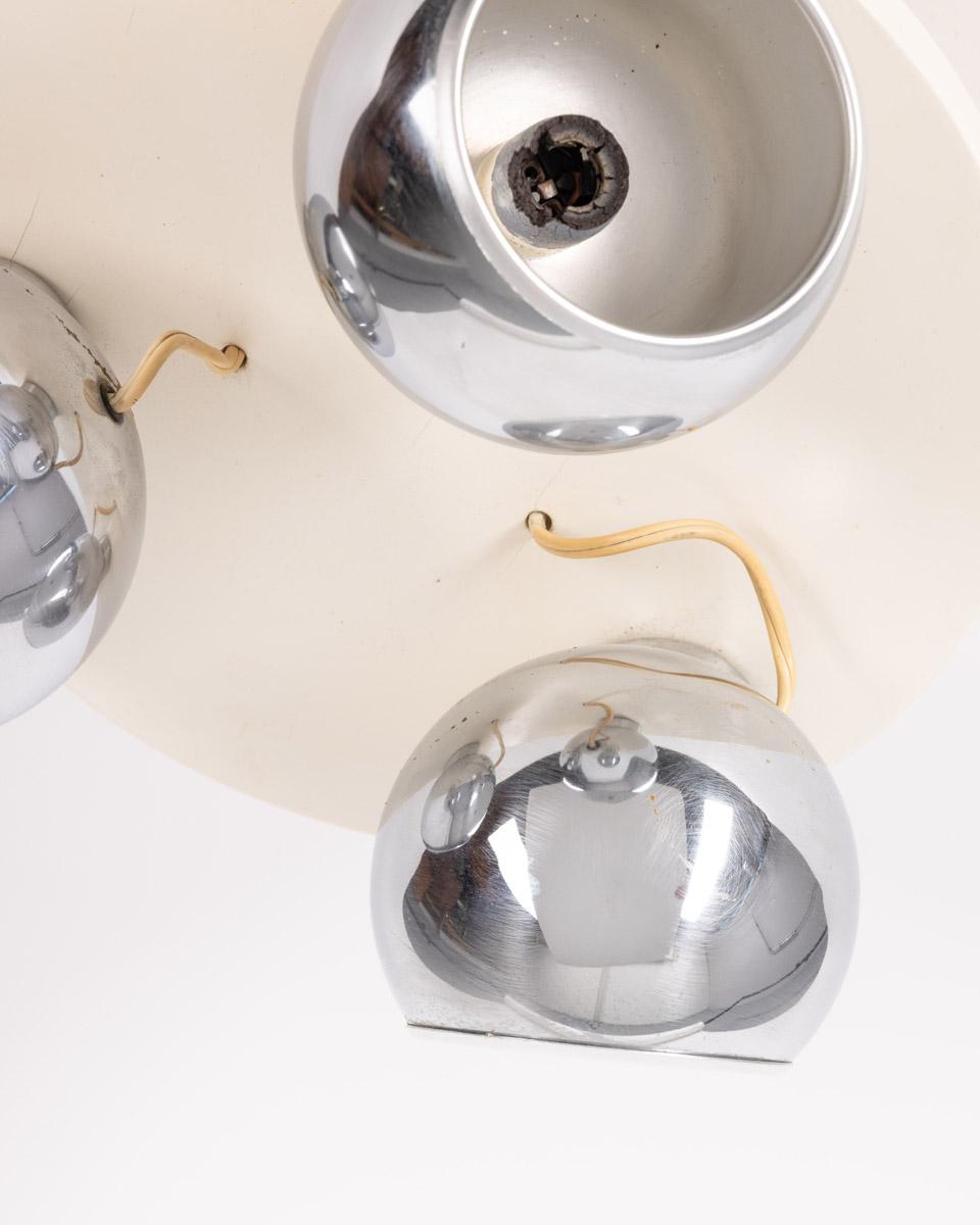 Metallo Lampada da soffitto o parete vintage anni 70 Space Age design Italiano in vendita
