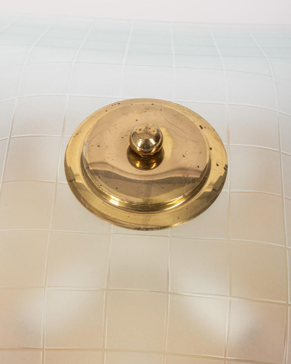 1960er vintage Deckenlampe aus dekoriertem Glas Italienisches Design (Mid-20th Century) im Angebot