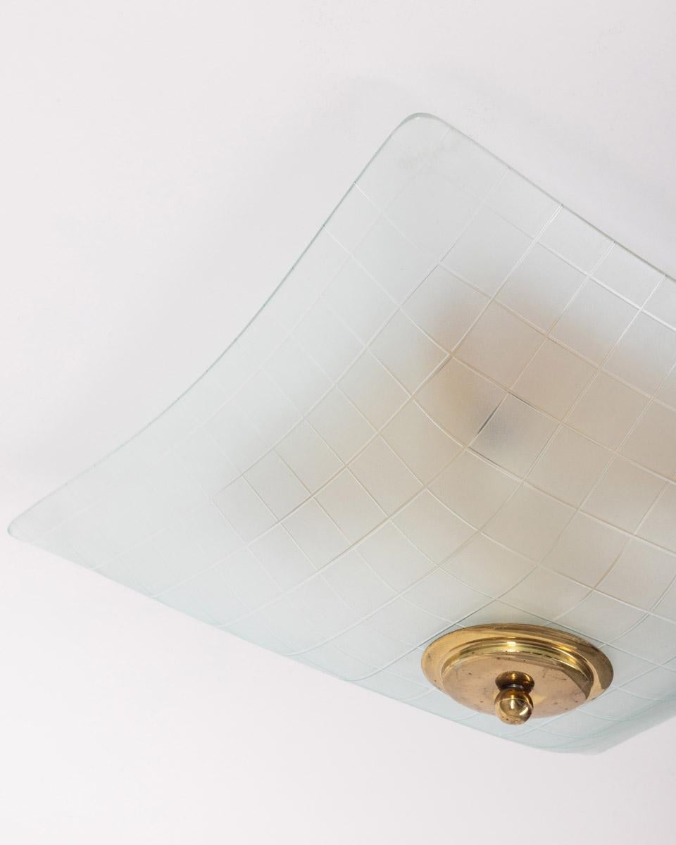 1960er vintage Deckenlampe aus dekoriertem Glas Italienisches Design im Angebot 2