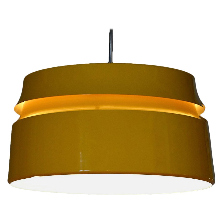 Plafonnier scandinave jaune des années 1960/70