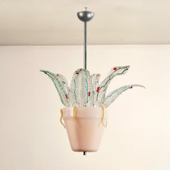 Suspension ceiling lamp by Ugo la Pietra from 1970 in Murano glass