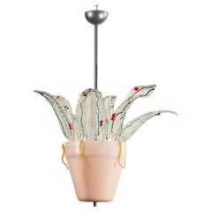 Lampada da soffitto Suspension di Ugo la Pietra del 1970 in vetro di Murano
