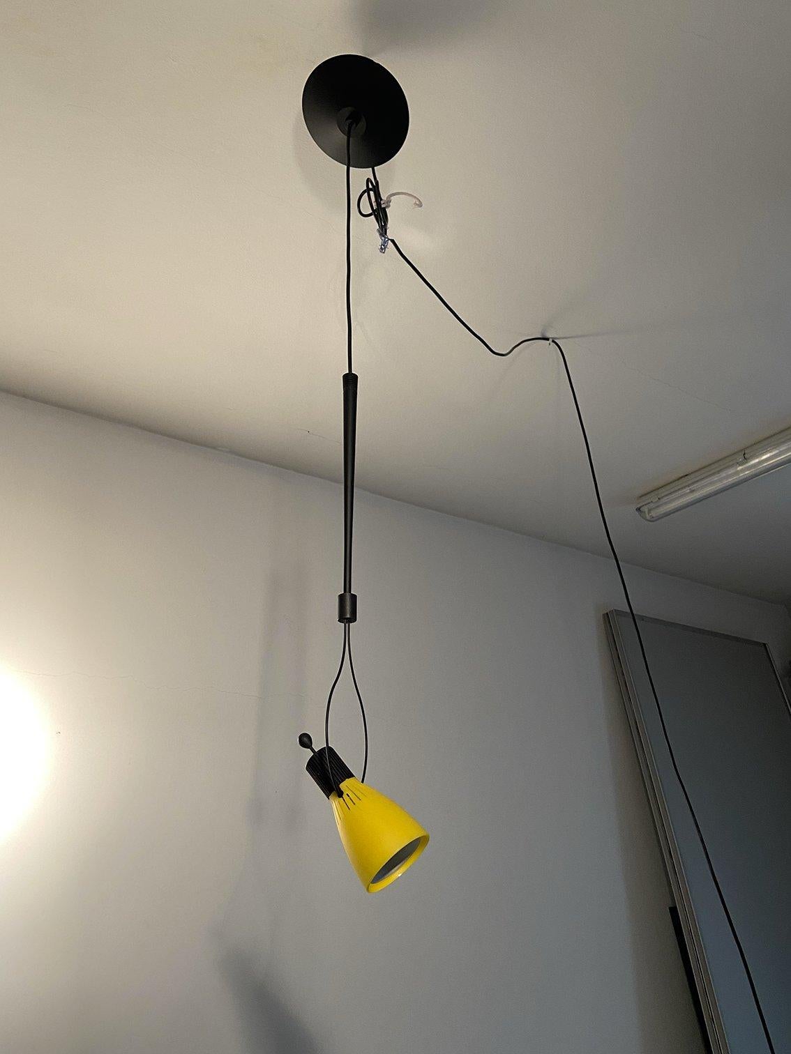 Late 20th Century Lampada da sospensione Yellow Nunk di Carlo Forcolini prodotta da Nemo, 1993 in vendita