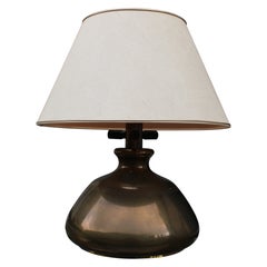 1970 Italia table lamp with circular brass base cuola in fabric