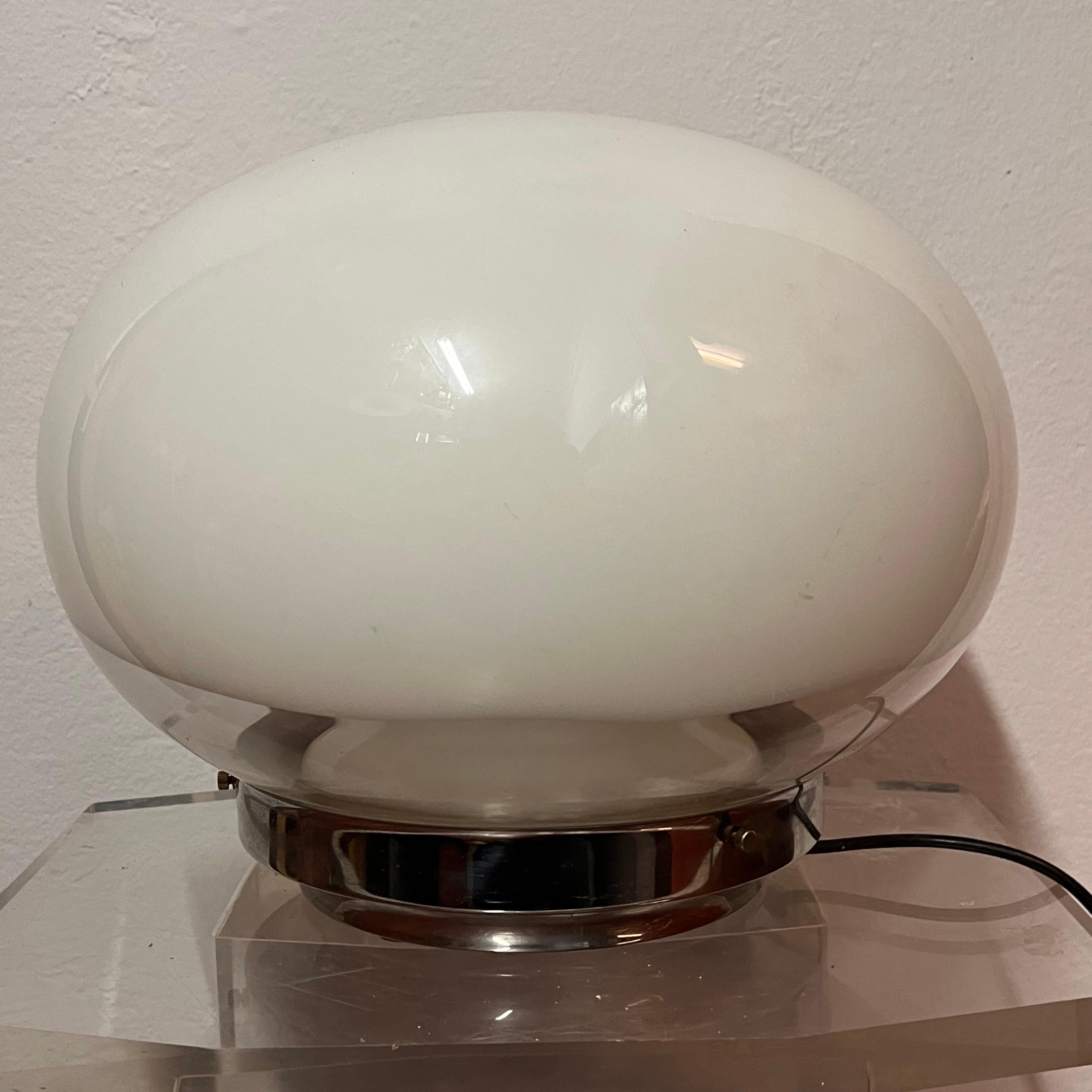 Lampada da Tavolo a Doppio Corpo in Vetro di Murano - Italia - Anni '70 In Good Condition In Milano, IT