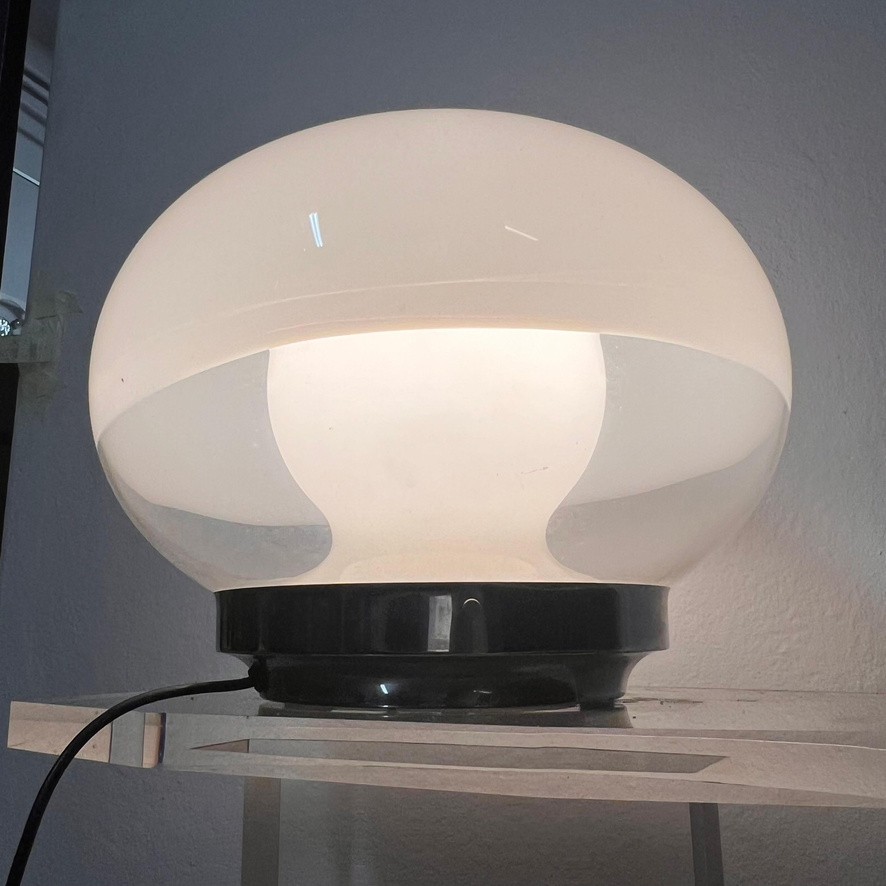 Lampada da Tavolo a Doppio Corpo in Vetro di Murano - Italia - Anni '70 2