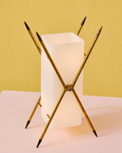 X-förmige Tischleuchte, Entwurf Angelo Lelii für Arredoluce, Italien