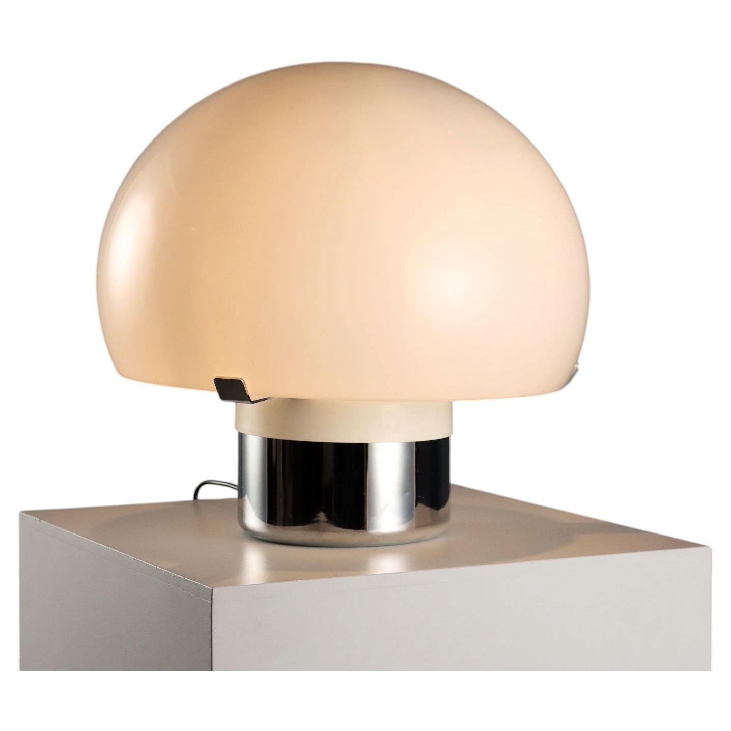 Mid-Century Modern Table Lamp, Chrome Metal & Plastic, Italy, 1970s