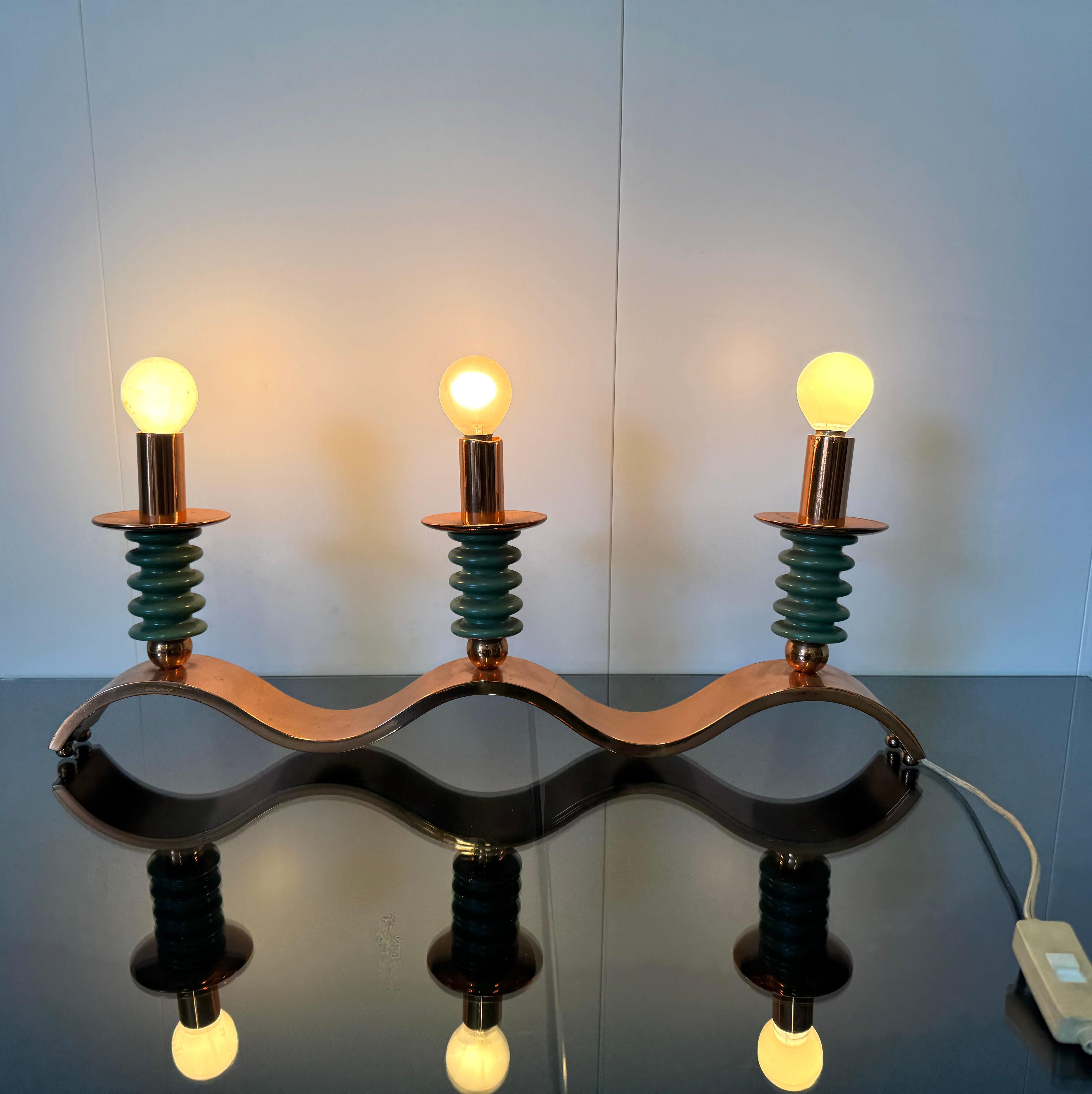 Lampada da tavolo a tre luci, Prod. Italiana anni '40 in vendita 5