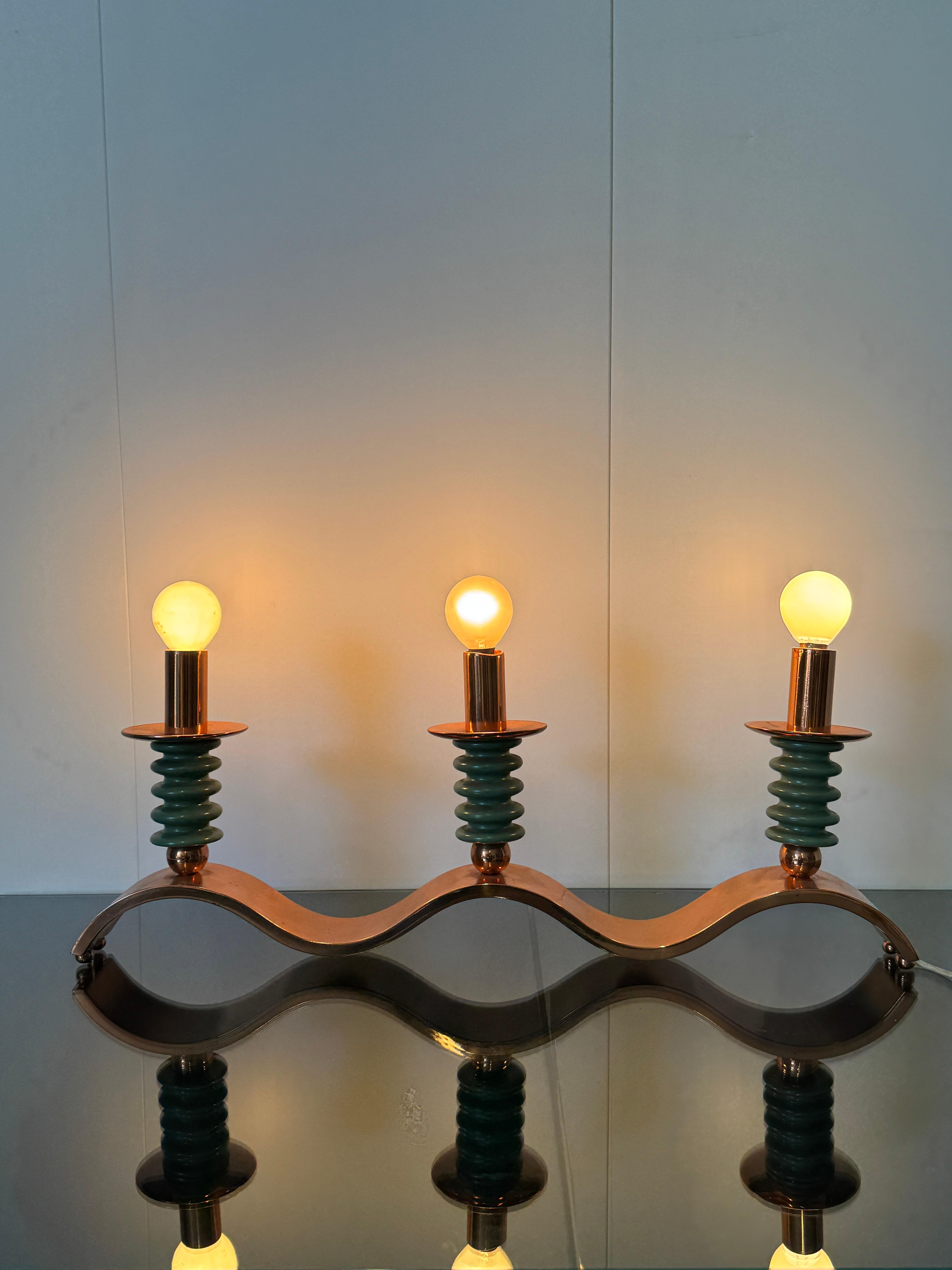 Lampada da tavolo a tre luci, Prod. Italiana anni '40 in vendita 9