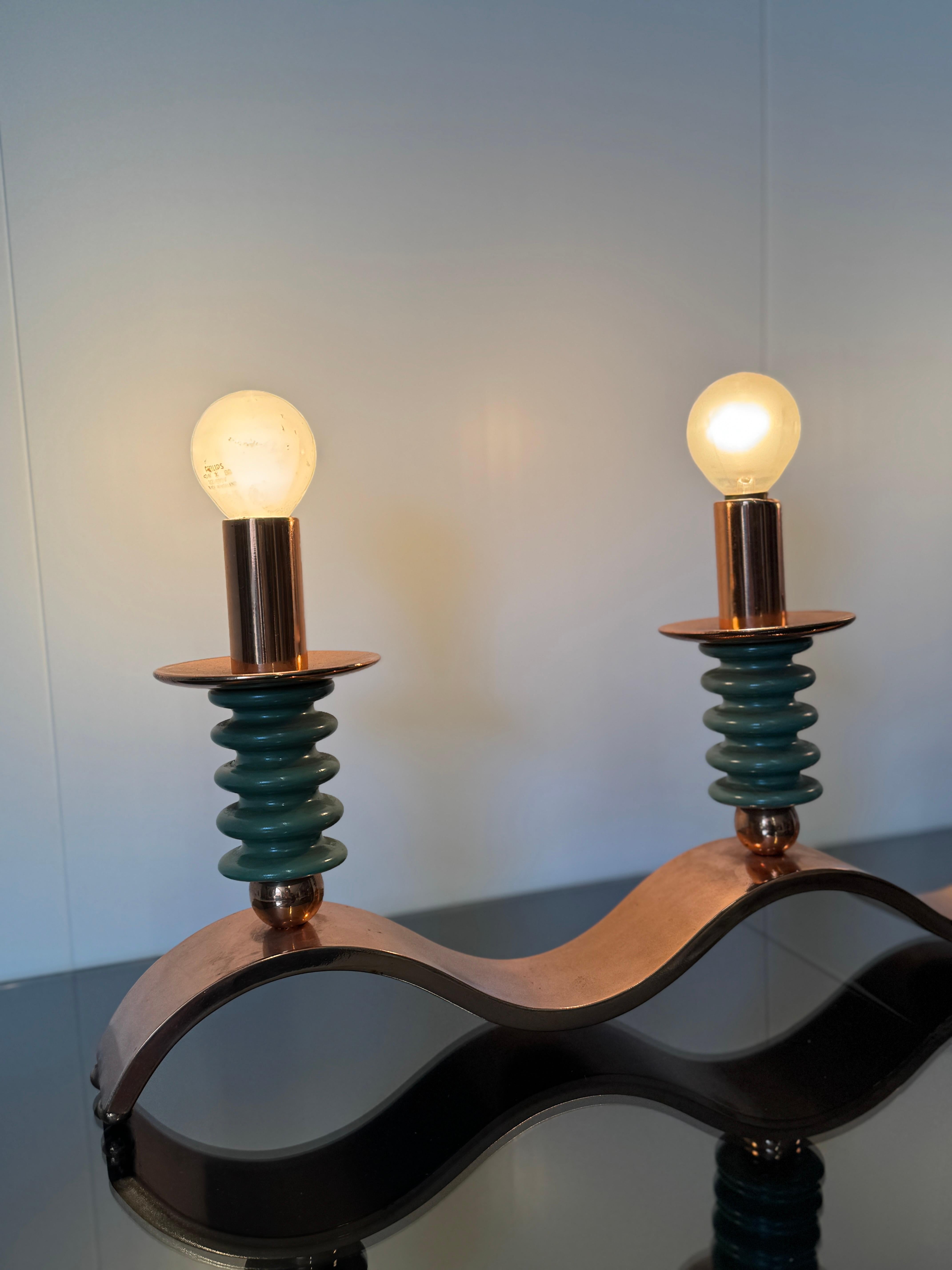 Lampada da tavolo a tre luci, Prod. Italiana anni '40 in vendita 12