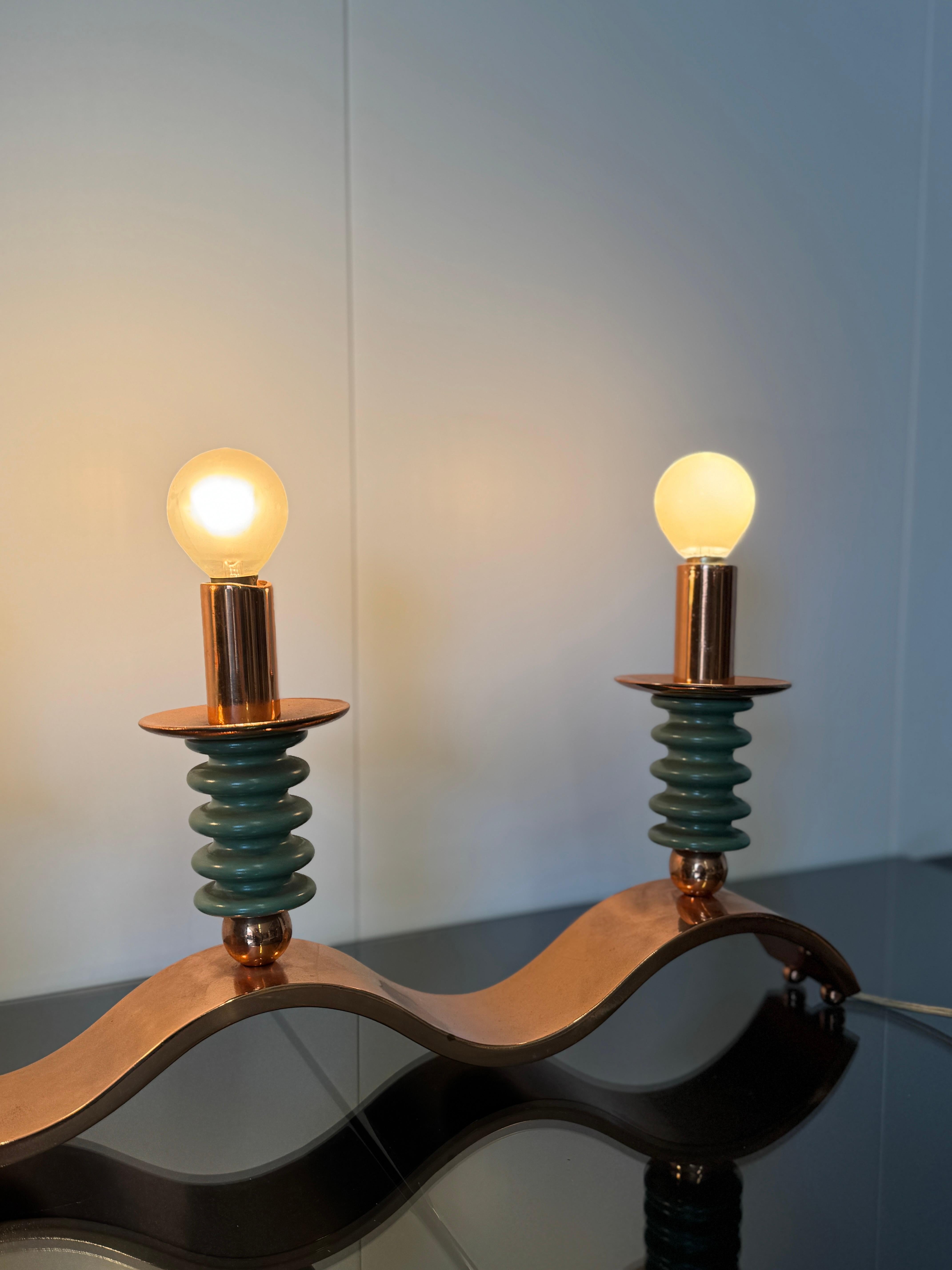 Lampada da tavolo a tre luci, Prod. Italiana anni '40 in vendita 13