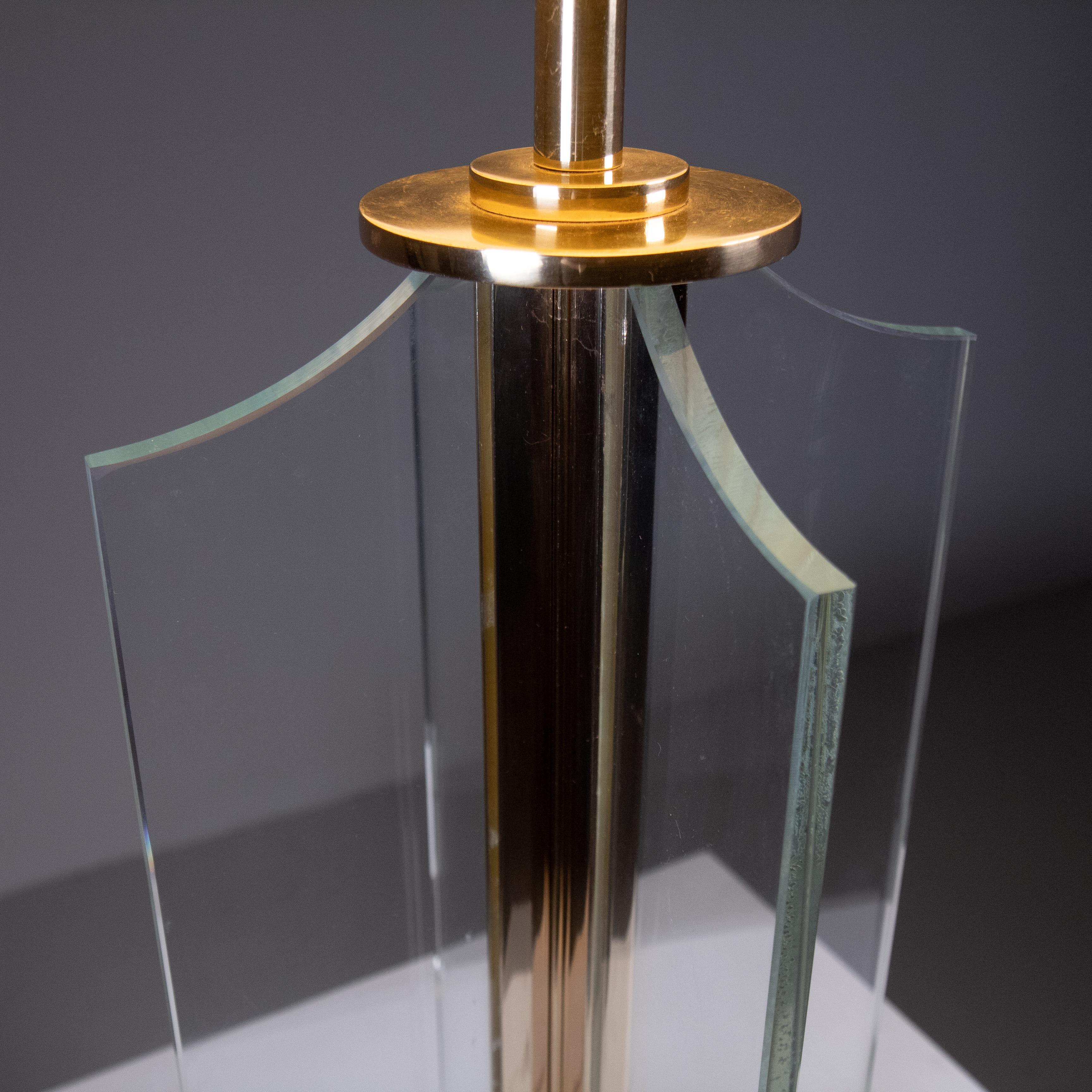 Laiton Lampe de table Abat Jour, 1970 en vente