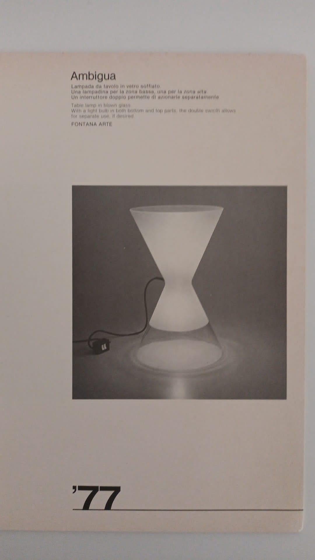 Lampada da tavolo Ambigua  disegnata da  Guido Rosati pour Fontana Arte en vente 1