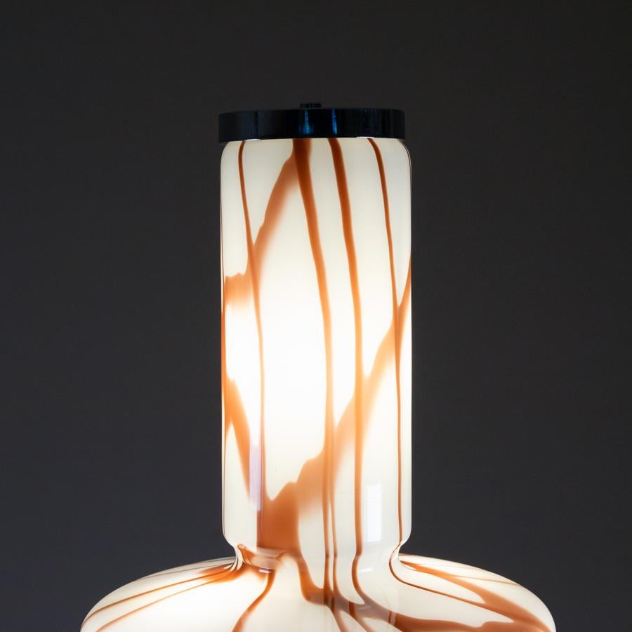 italien Lampe de table Angelo Brotto pour Esperia, verre et acier, 1970 en vente