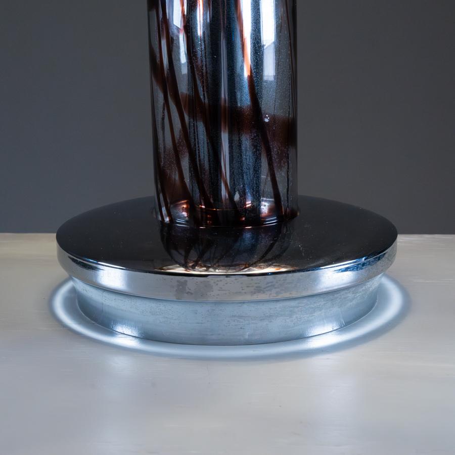 Fin du 20e siècle Lampe de table Angelo Brotto pour Esperia, verre et acier, 1970 en vente
