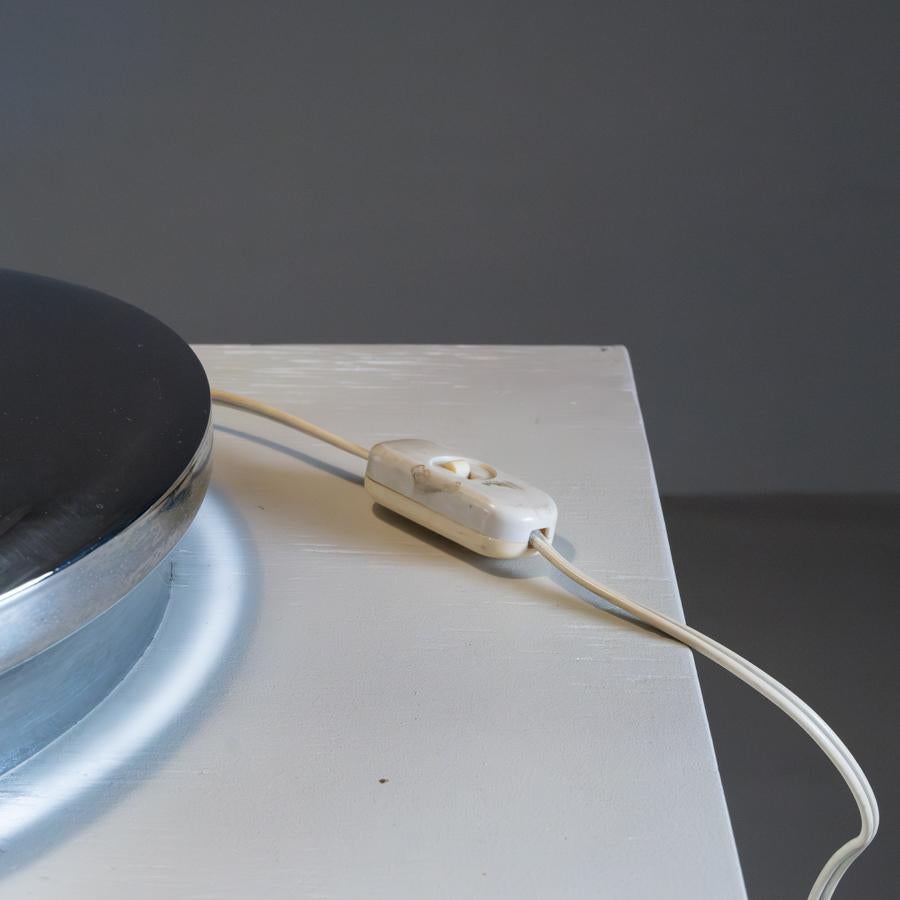 Métal Lampe de table Angelo Brotto pour Esperia, verre et acier, 1970 en vente
