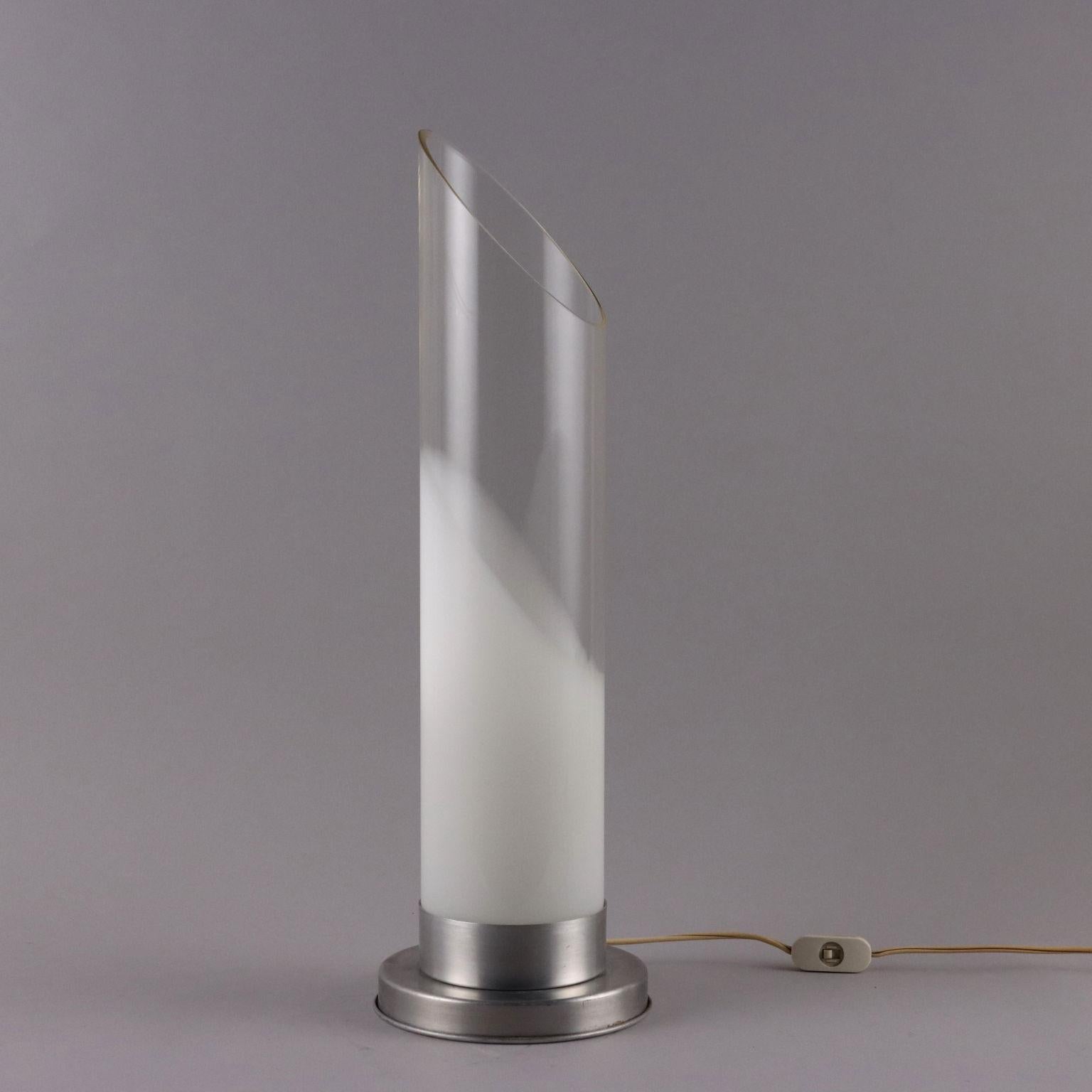 Aluminum 70s Table Lamp For Sale