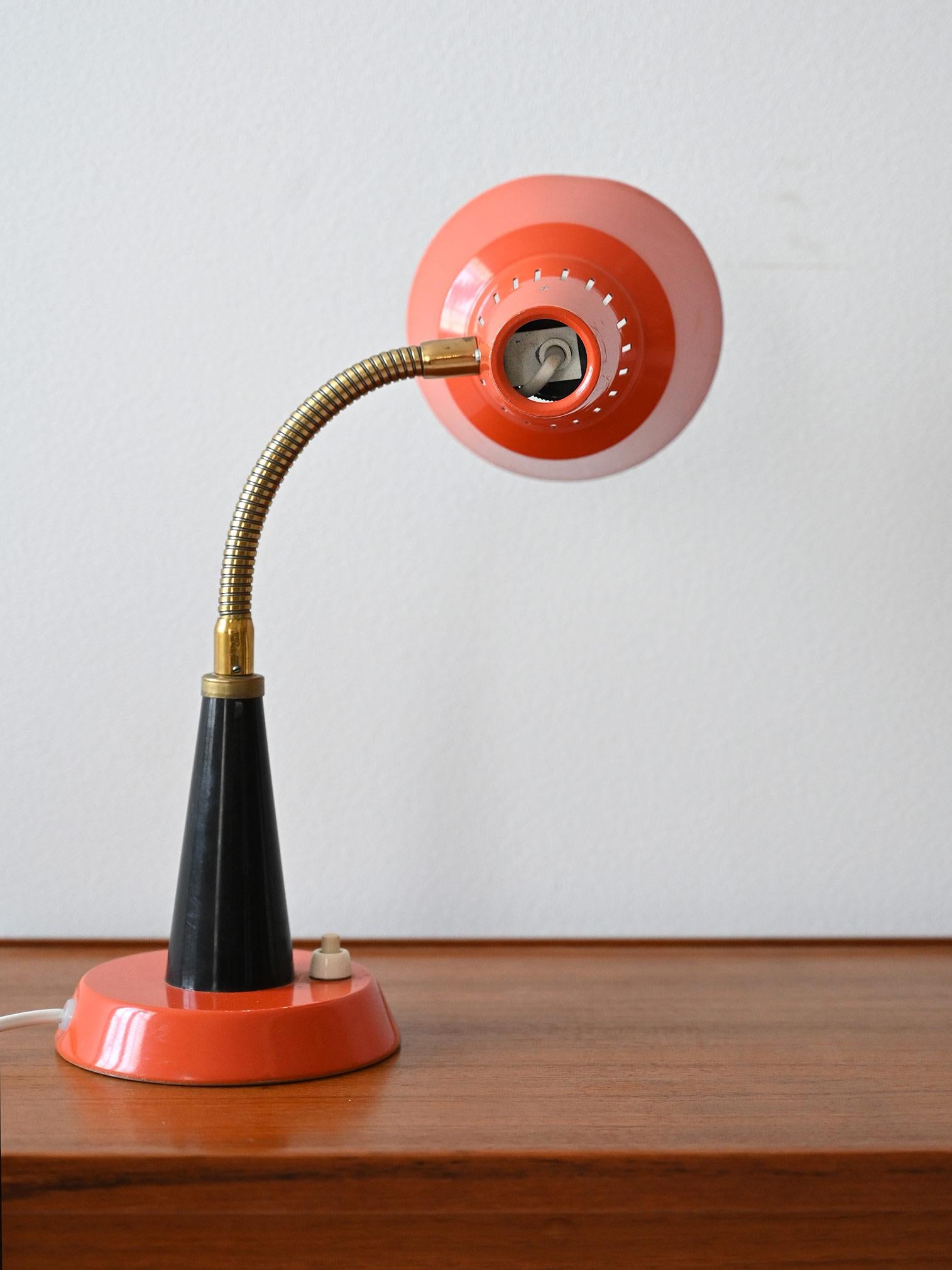 Scandinavian Orange table lamp For Sale