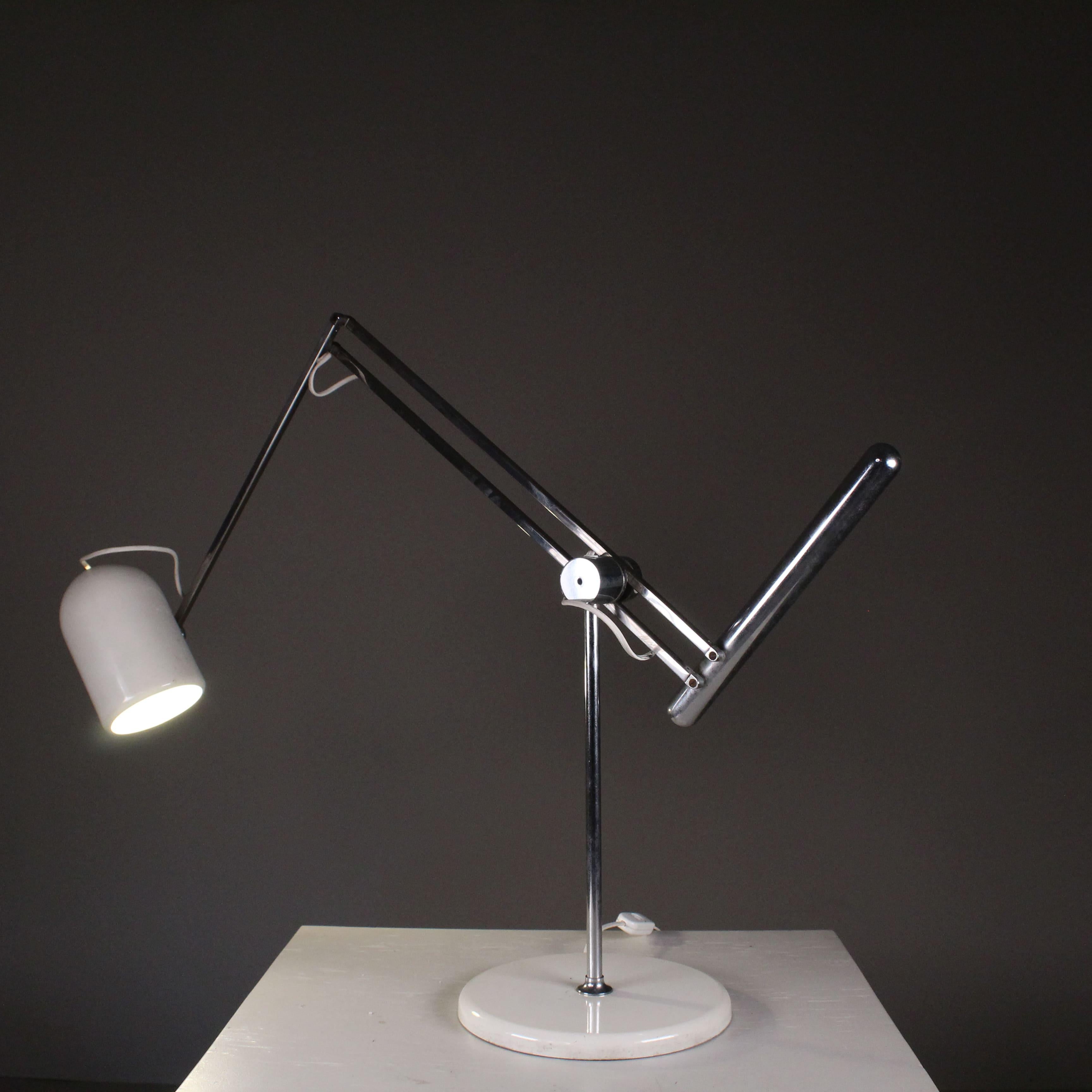 Lampe de table blanche, design de Goffredo Reggiani, 1970 en vente 3