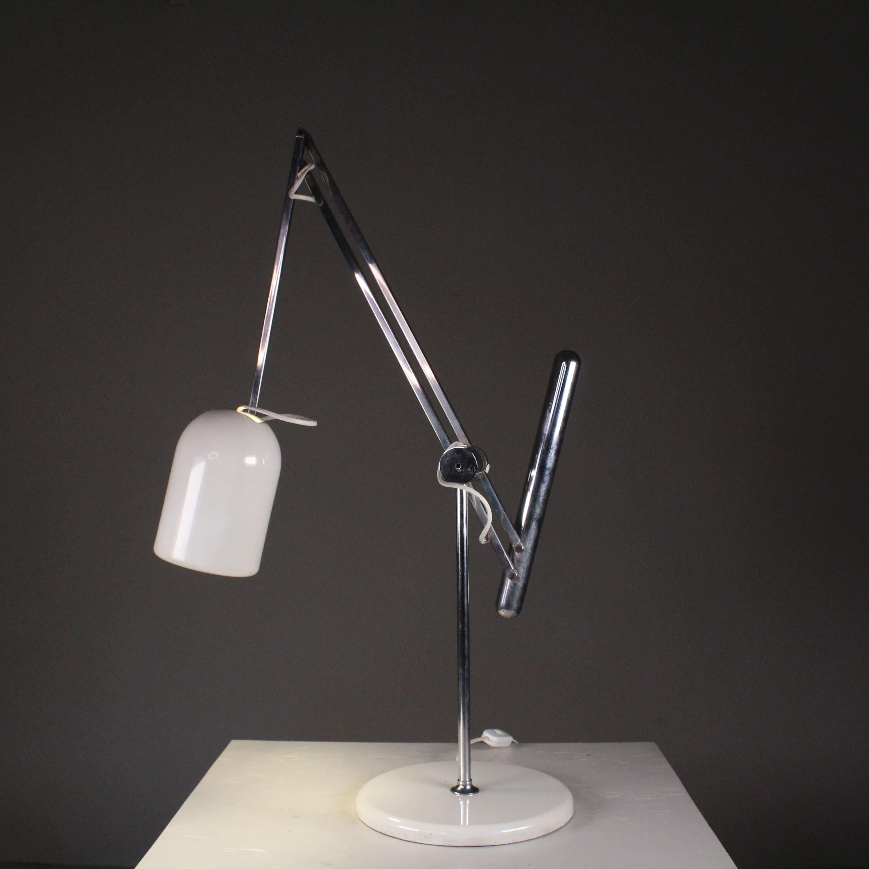 Lampe de table blanche, design de Goffredo Reggiani, 1970 en vente 1