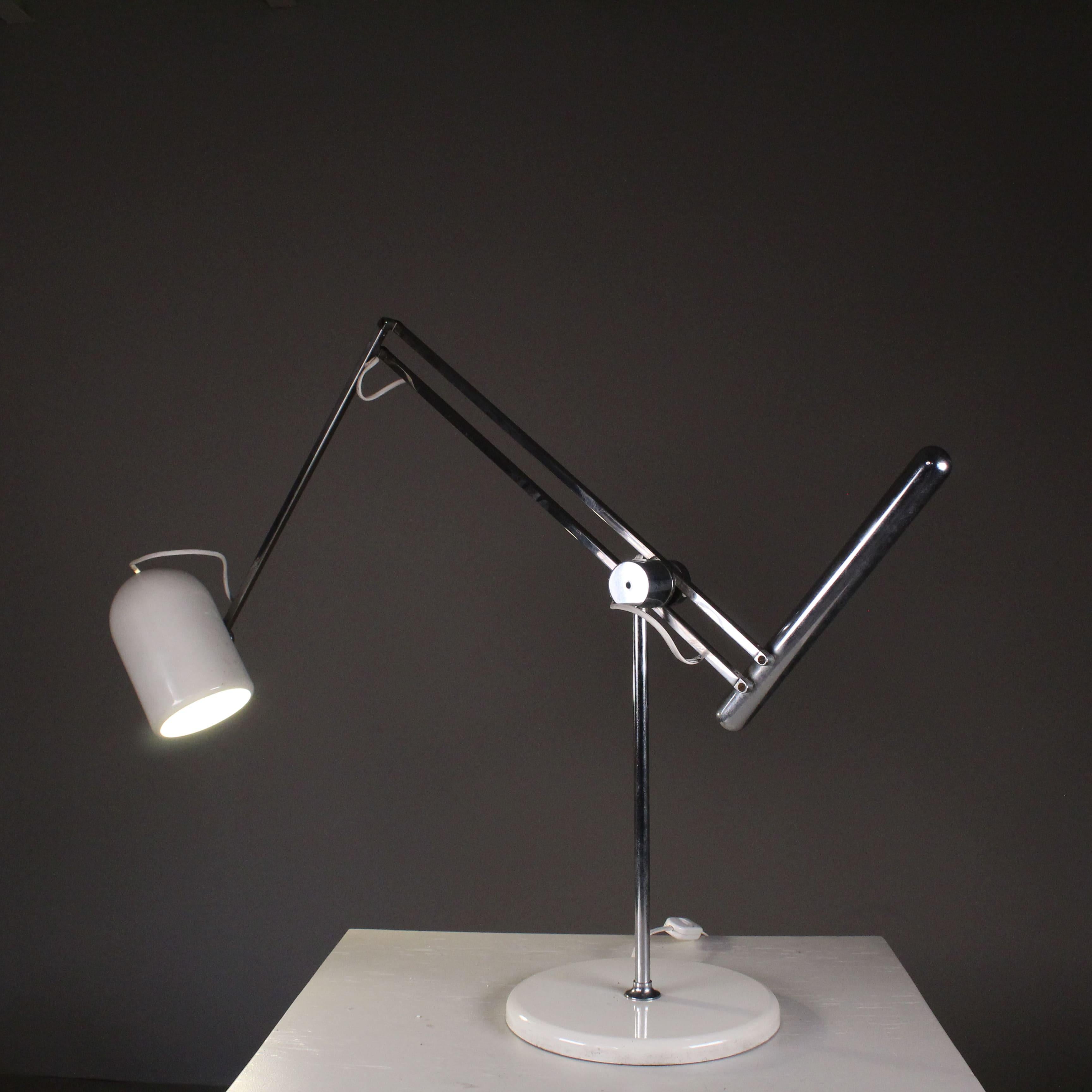 Lampe de table blanche, design de Goffredo Reggiani, 1970 en vente 2