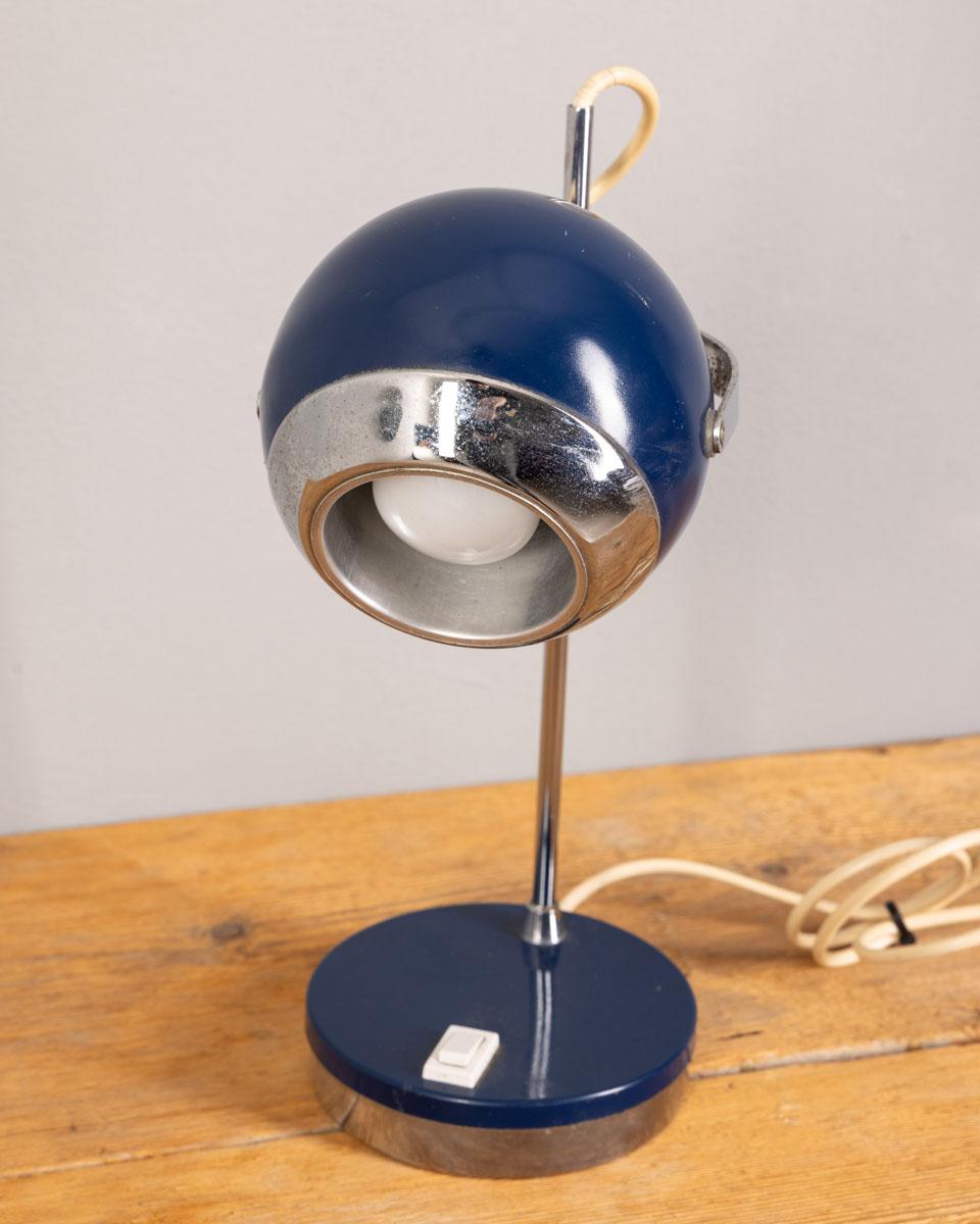 Italian Lampe à poser  vintage bleu 70s mod 'Eye Ball' design Goffredo Reggiani en vente
