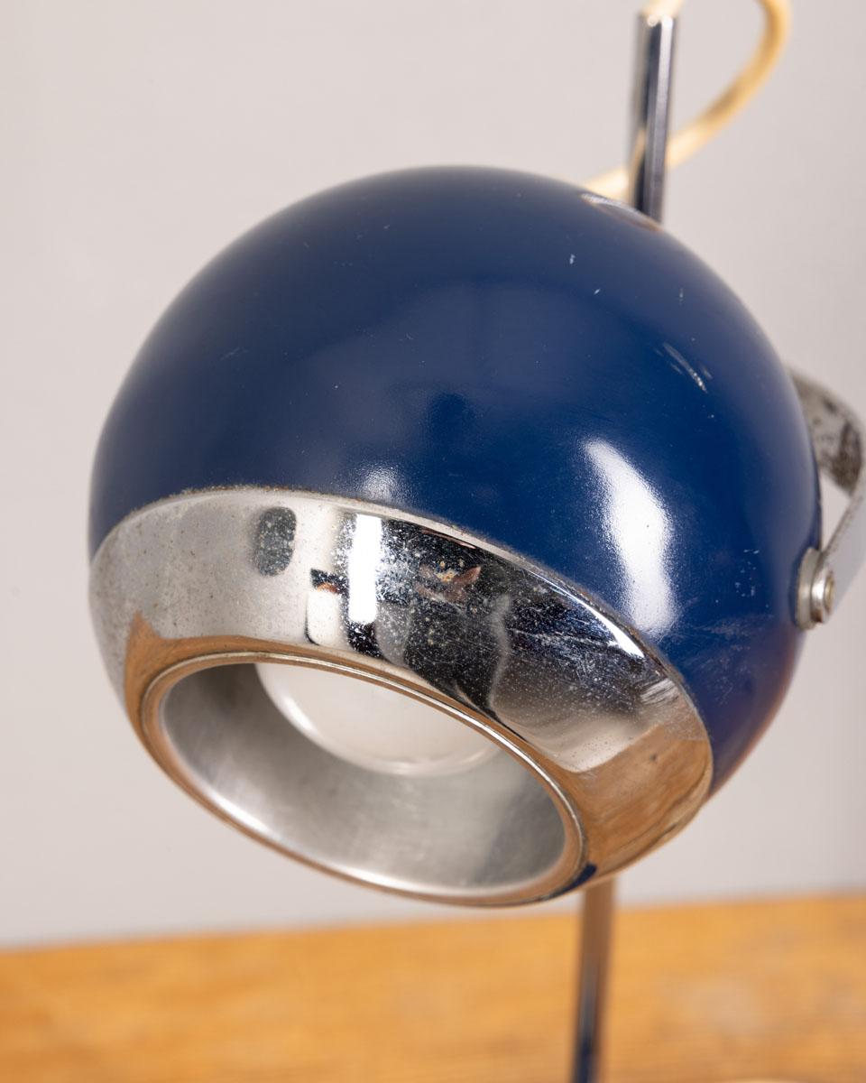 Lampe à poser  vintage bleu 70s mod 'Eye Ball' design Goffredo Reggiani Bon état - En vente à None, IT
