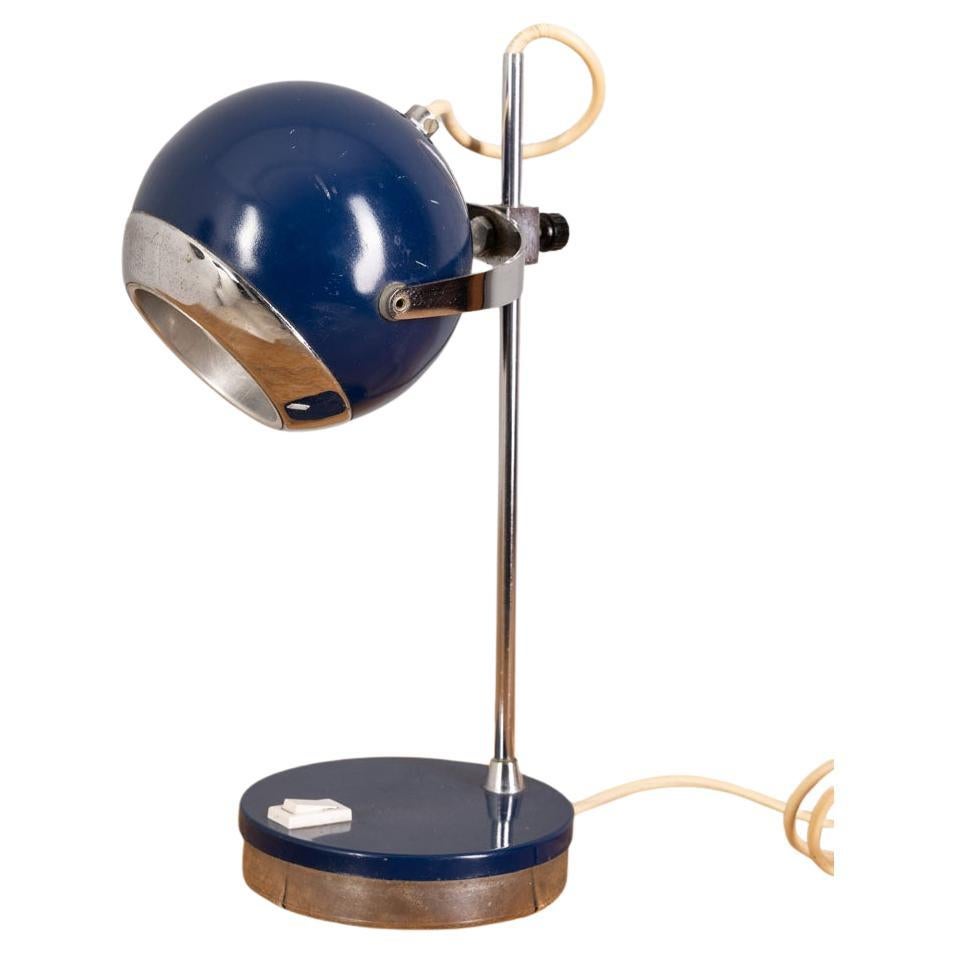 Lampada da tavolo  blu vintage anni 70 mod "Eye Ball" design Goffredo Reggiani