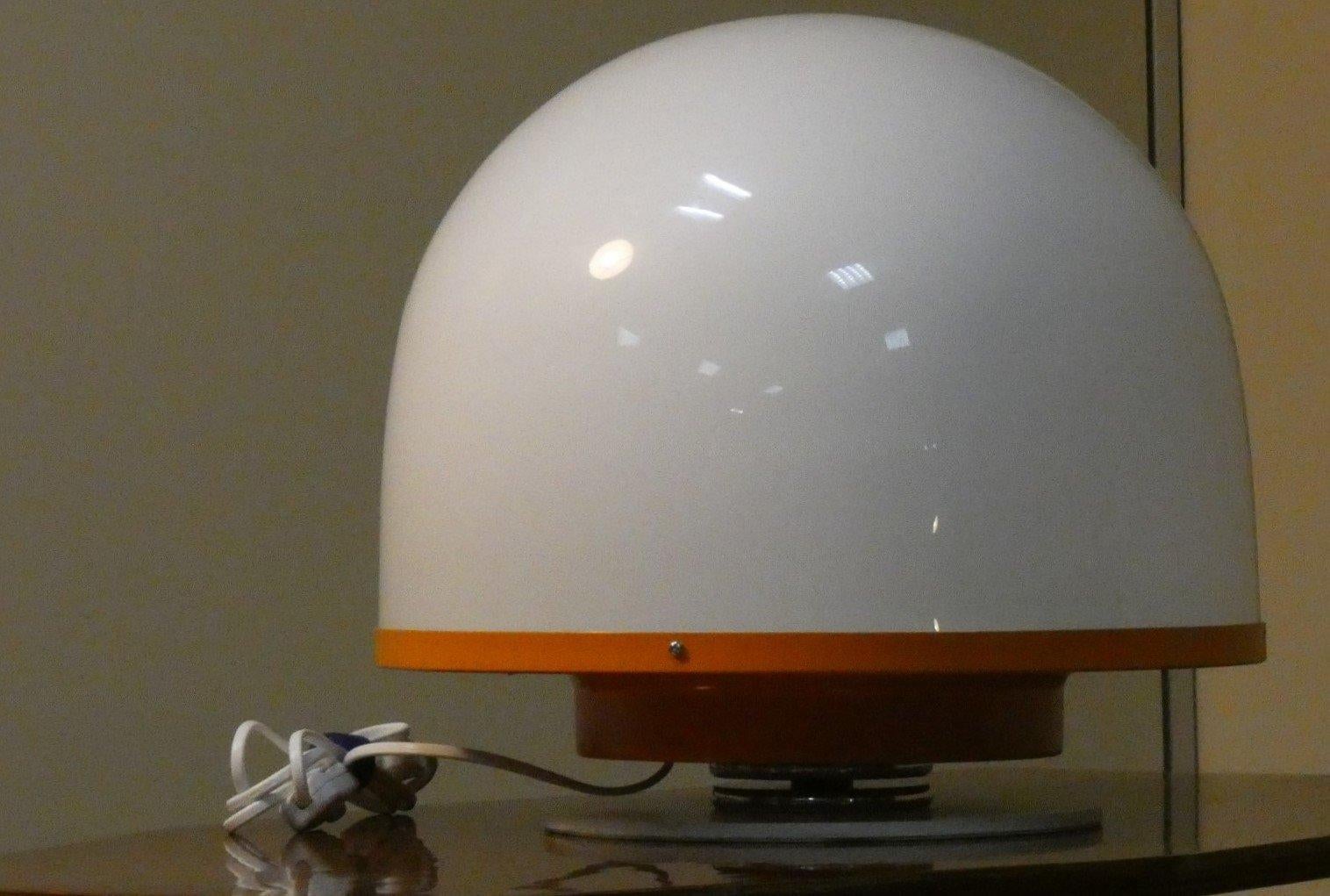 Space Age Perspex and Metal Button Table Lamp - 1960s Italy For Sale