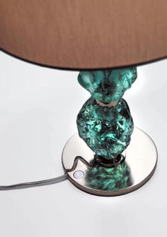 Charme table lamp with aquamarine Murano glass