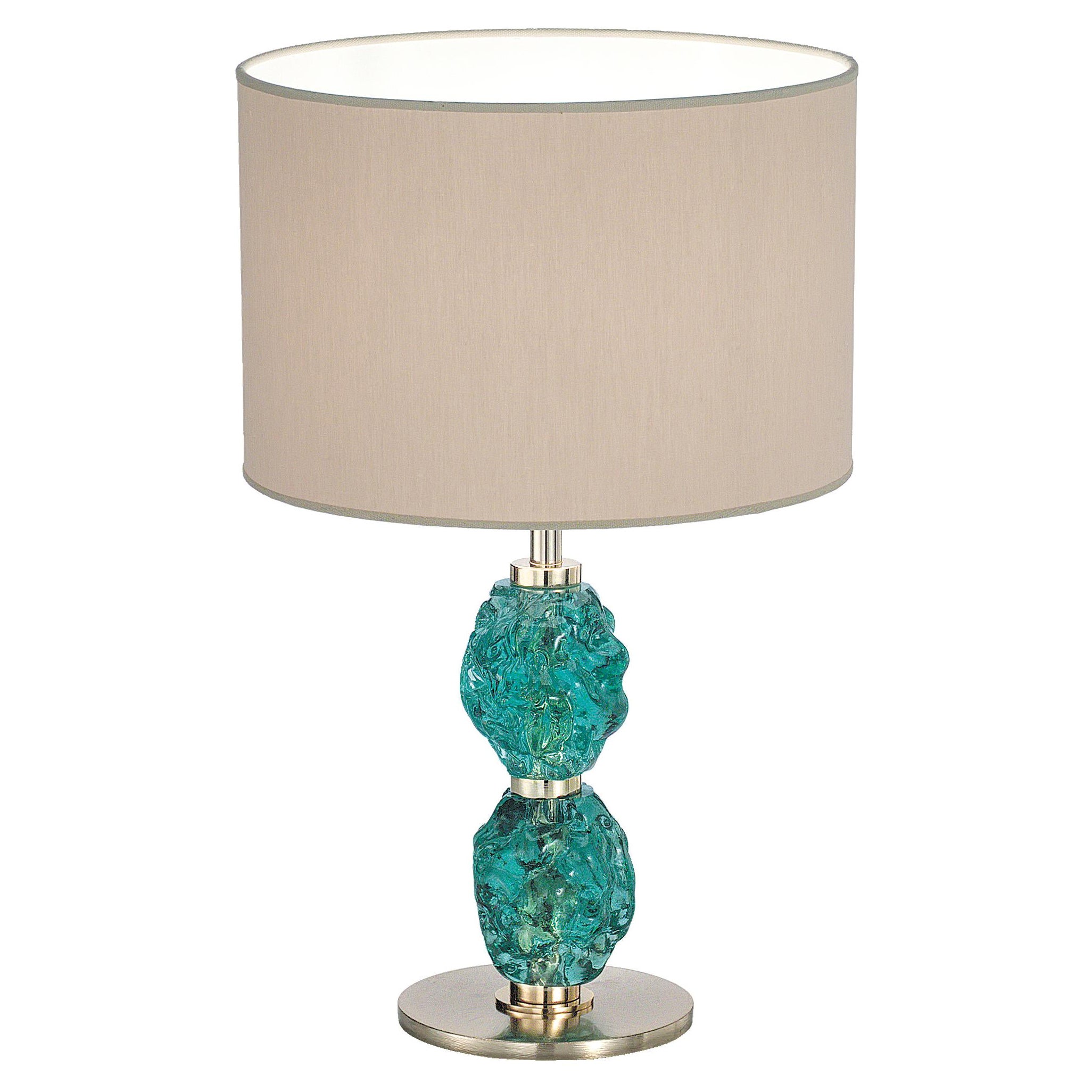 Charme table lamp with aquamarine Murano glass