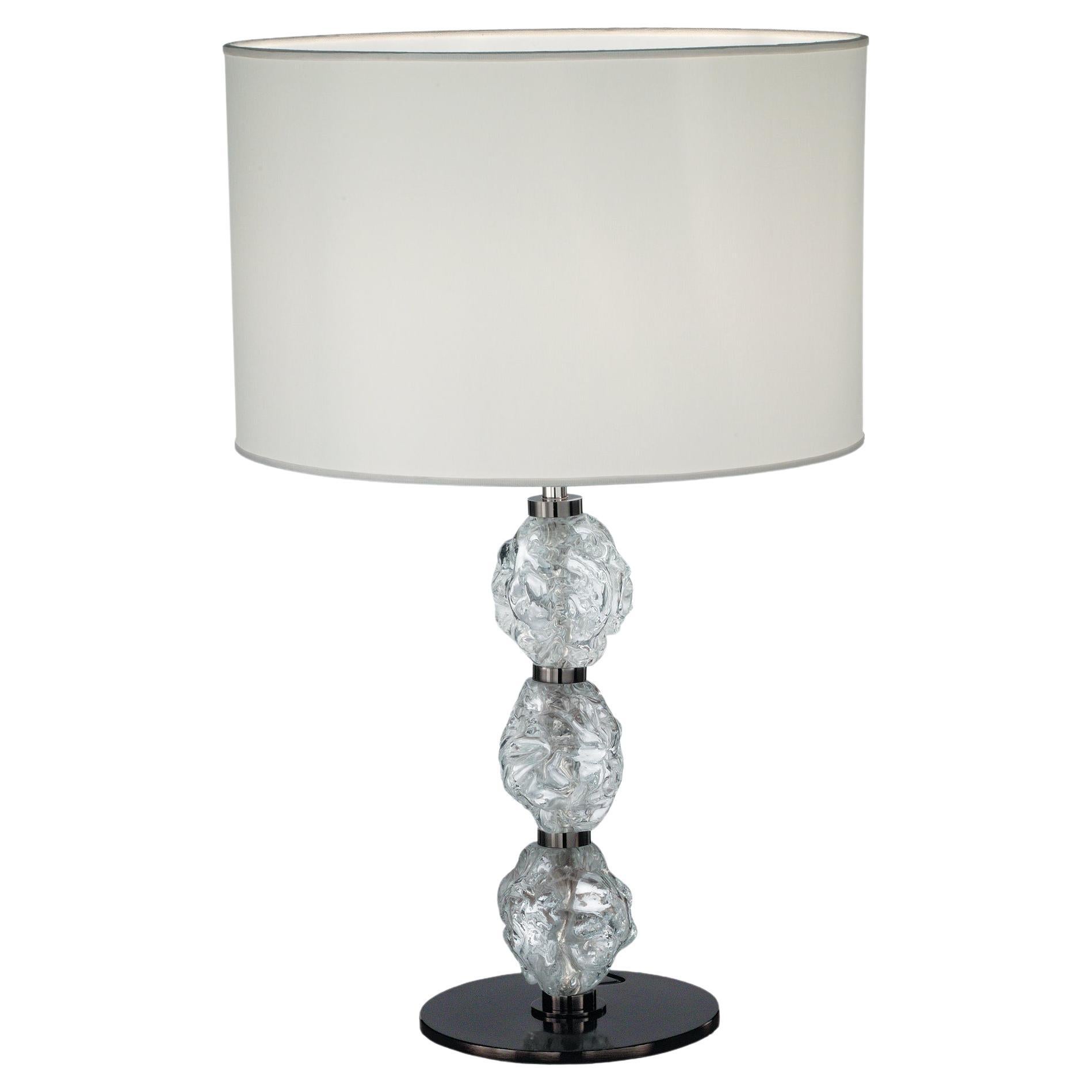 Charme table lamp with transparent Murano glass