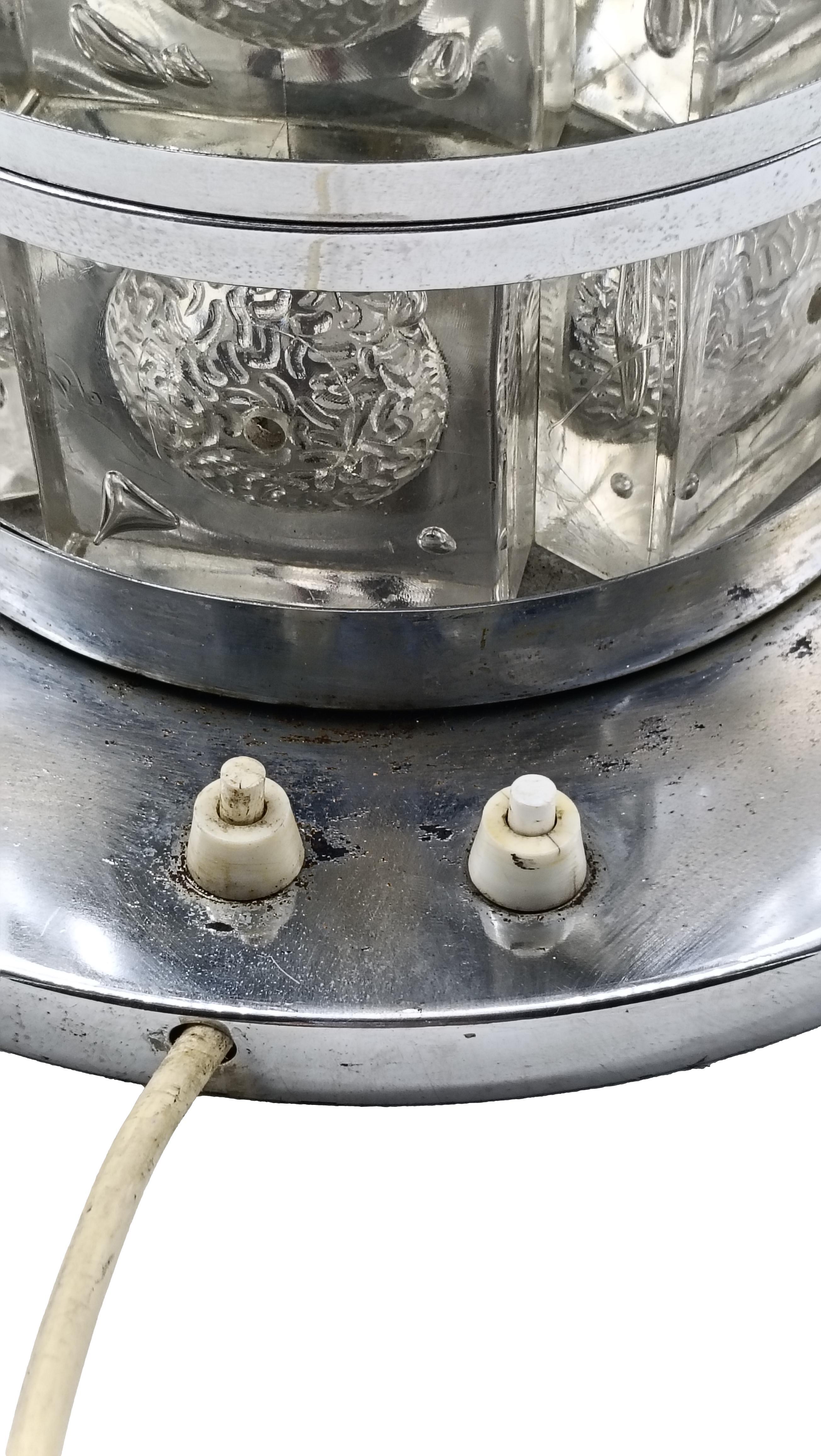 Late 20th Century Lampe de table cylindrique en plexiglas et chrome, Italie, 1970 en vente