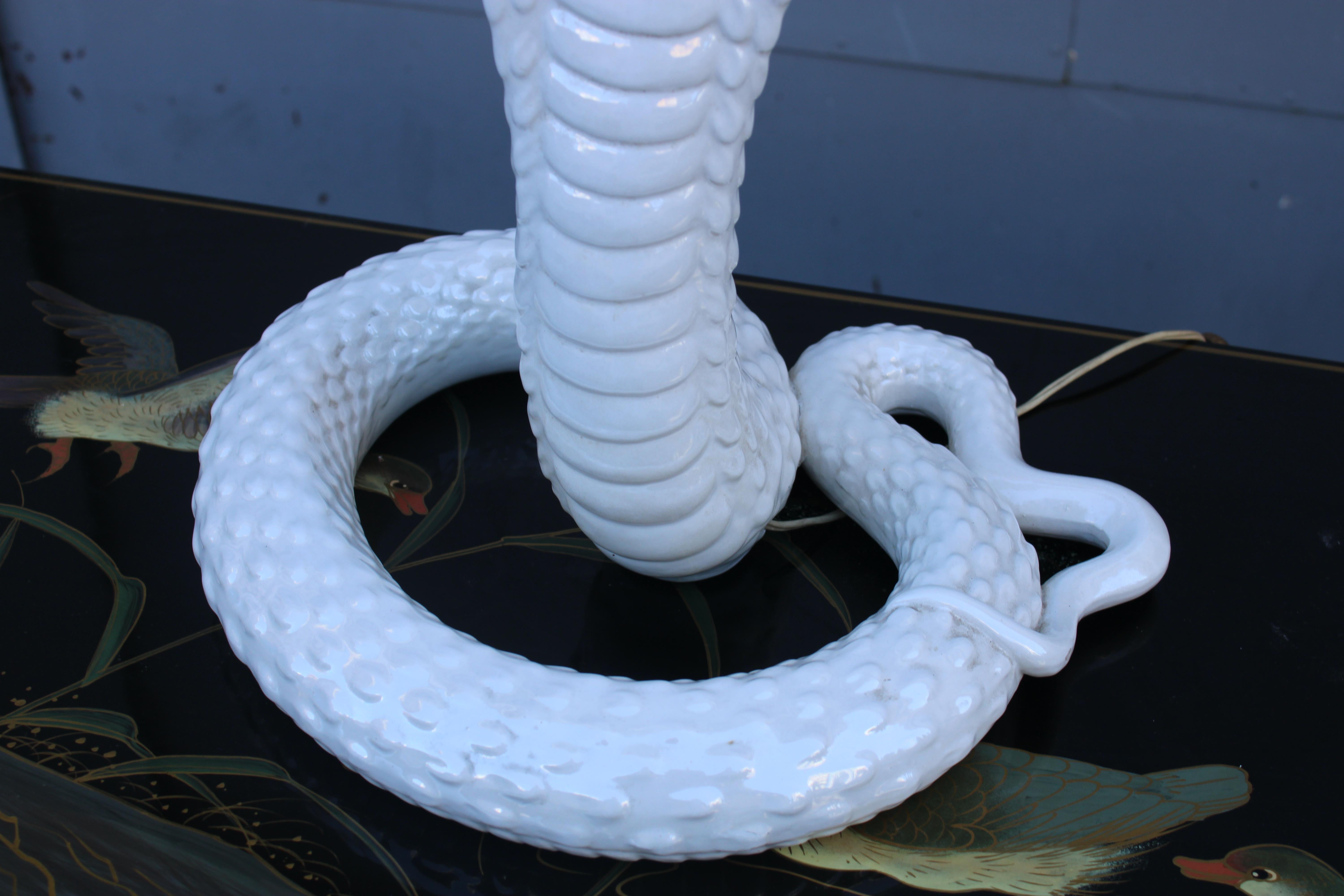 Lampada da tavolo Cobra Tommaso Barbi 1970 Bianca Made in Italy in vendita 2