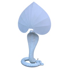 Lampada da tavolo Cobra Tommaso Barbi 1970 Bianca Made in Italy