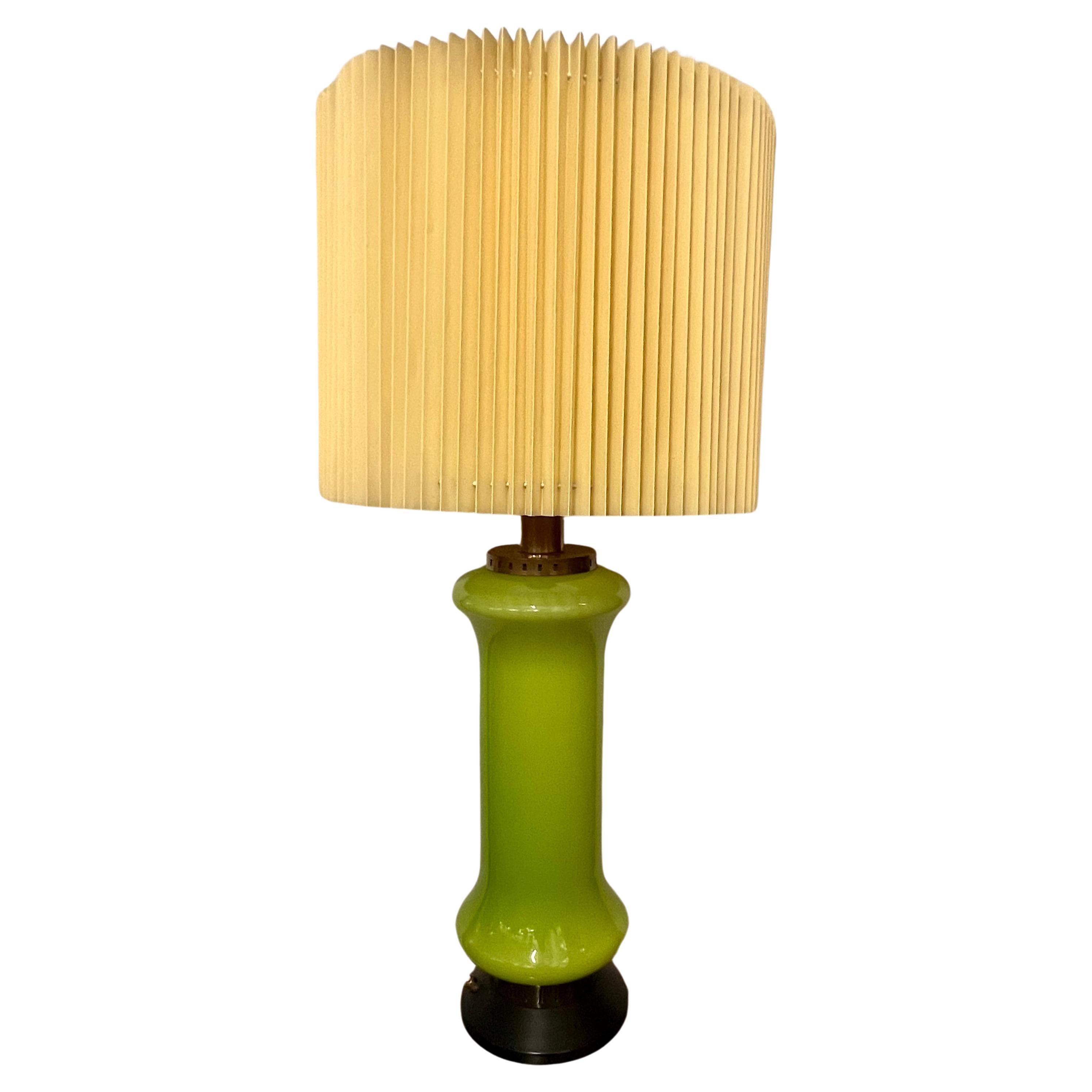 Lampe de table avec grand verre vert - Stilnovo - Italie - années 1960