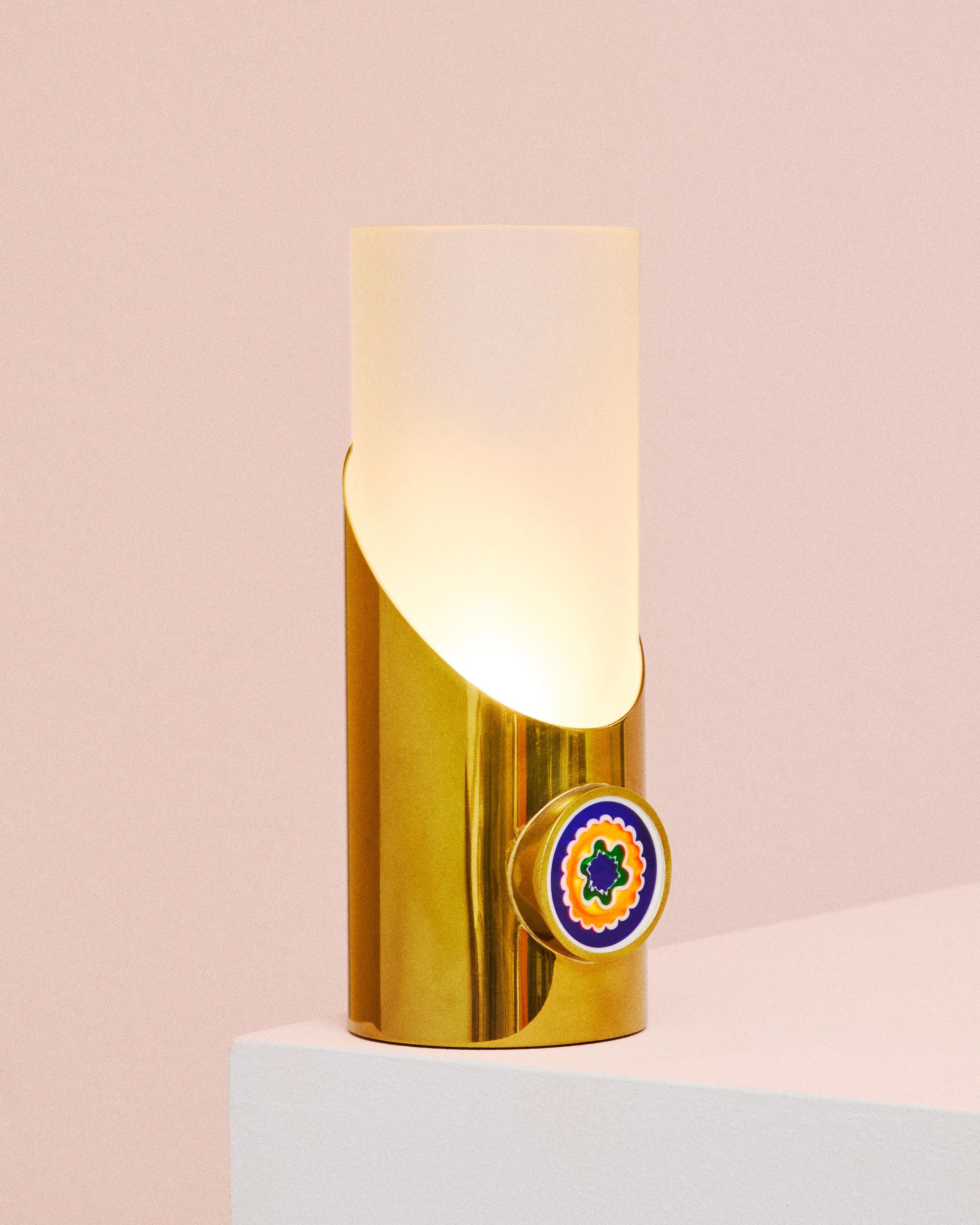 Lampada da tavolo con murrina, design di Angelo Lelii per Arredoluce, Italia Italian en venta