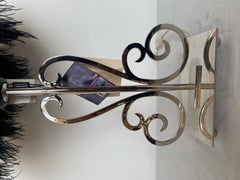 Table lamp with black feathers design style italy vintage