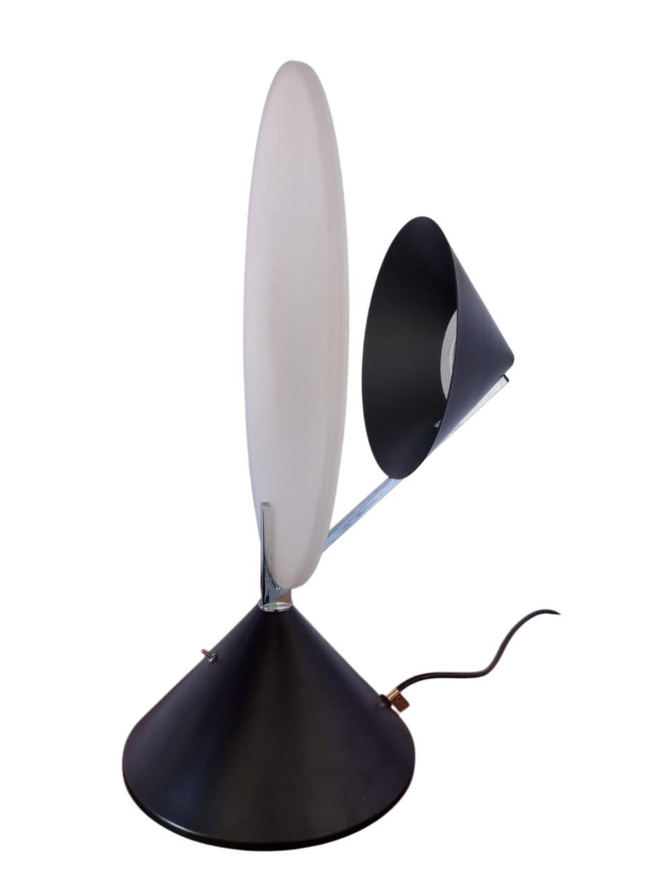 Lampe de table en verre blanc de Murano par Fabbian, Italie, années 80 Bon état - En vente à Firenze, FI