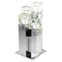 Lampada Da Tavolo Cubic, Design Gaetano Sciolari, Italia, Anni 70