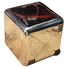 Lampada da tavolo Cubo Space Age 1970 in metallo Cromato Nanda Vigo Style