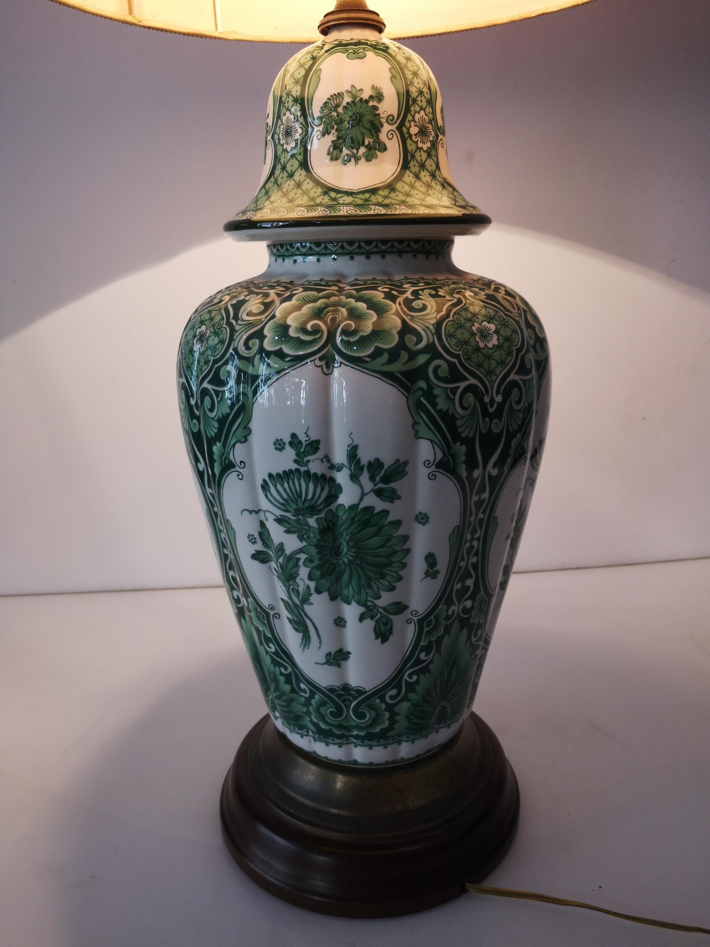 Céramique Lampe à poser Delft Vert années 1970 H cm 60 en vente