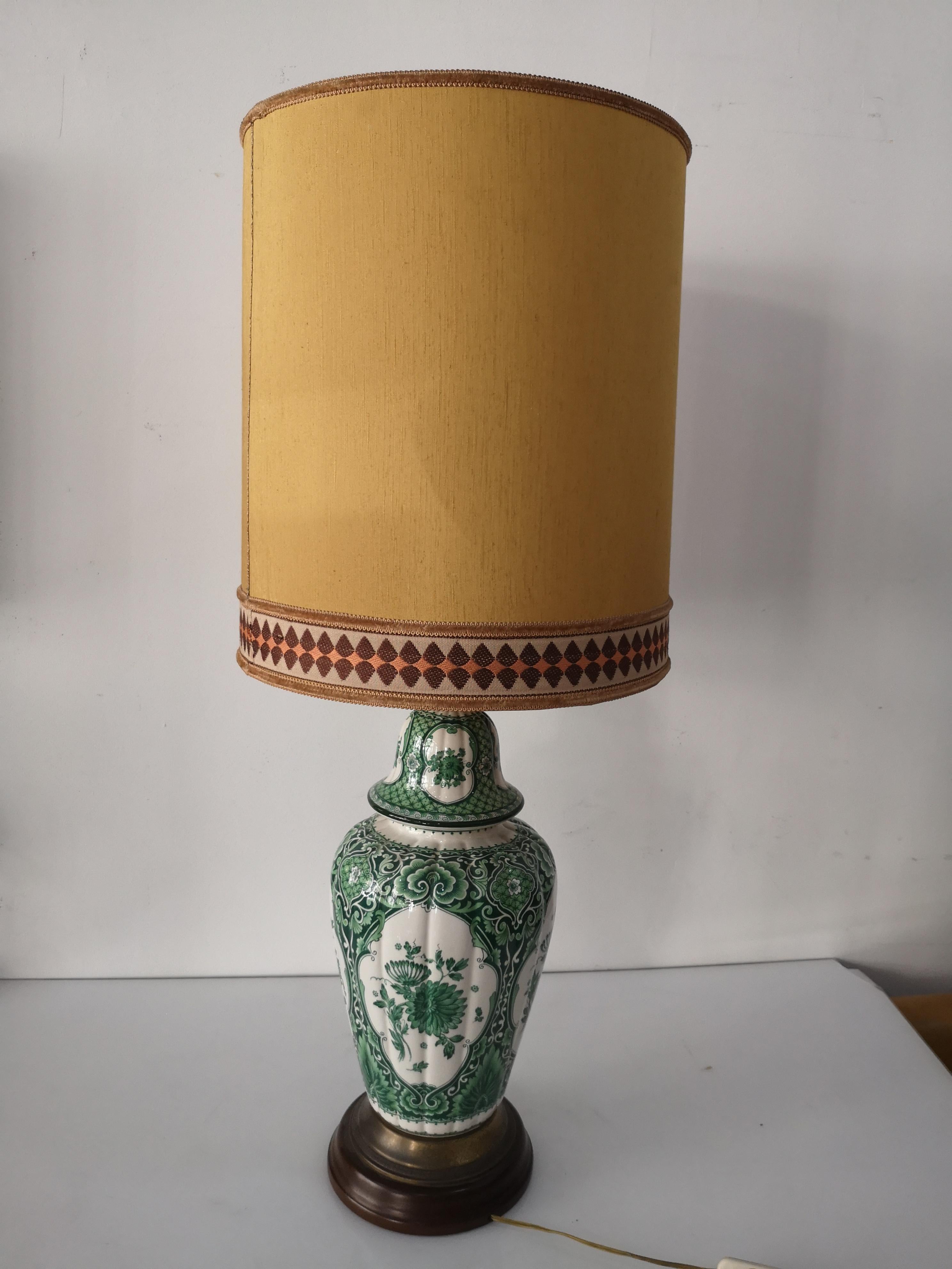 Lampe à poser Delft Vert années 1970 H cm 60 en vente 1