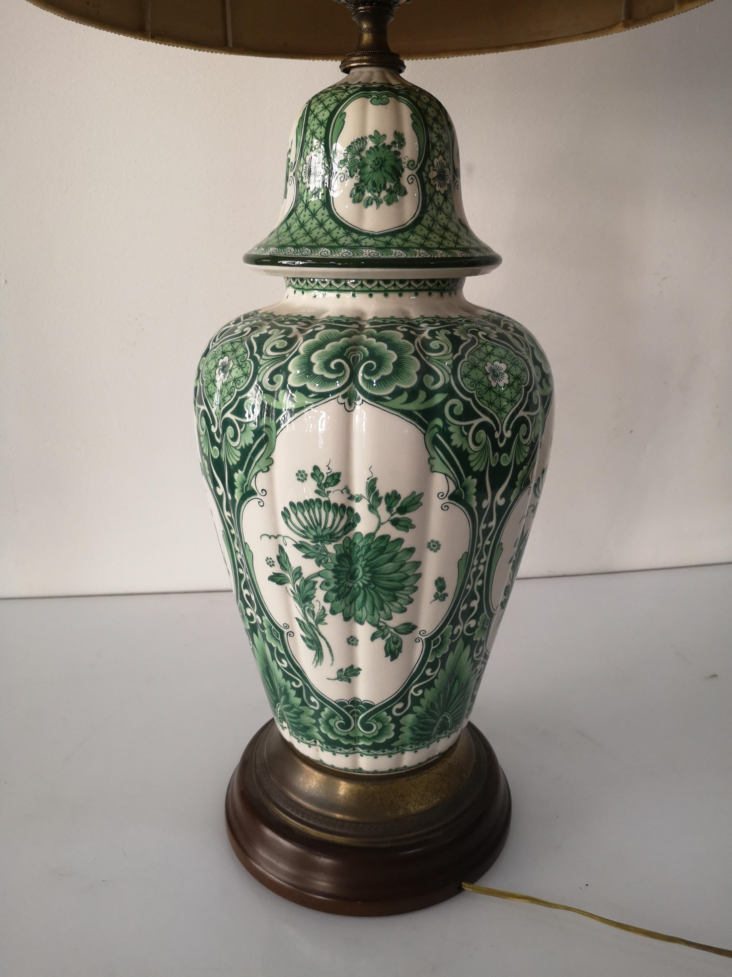 Lampe à poser Delft Vert années 1970 H cm 60 en vente 3