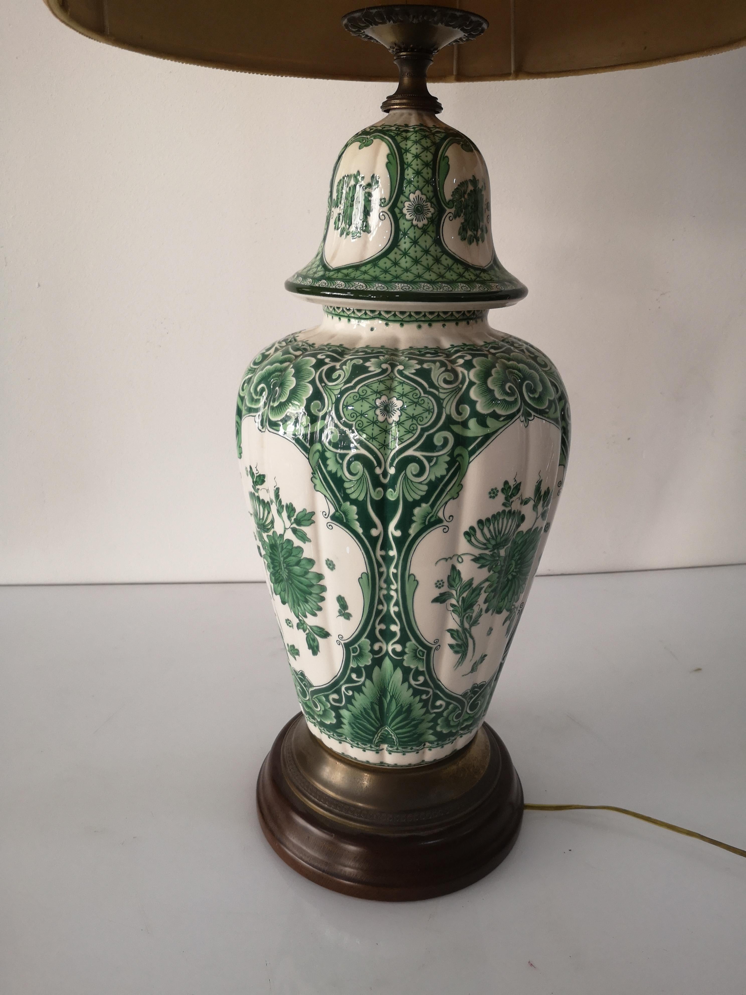Lampe à poser Delft Vert années 1970 H cm 60 en vente 4
