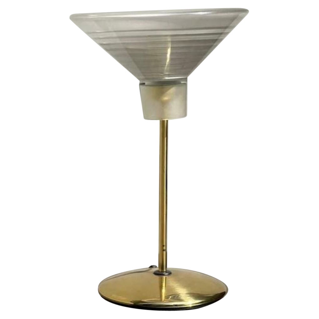 Lampada Da Tavolo Design 1970s Ottone E Vetro